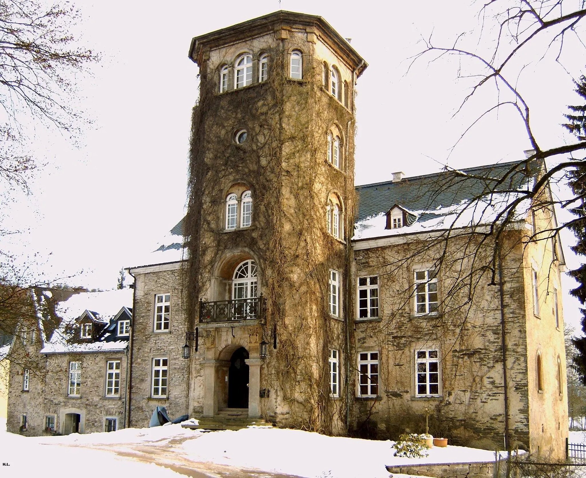 Photo showing: Haus Bamenohl, Haupthaus mit Turm im Winter