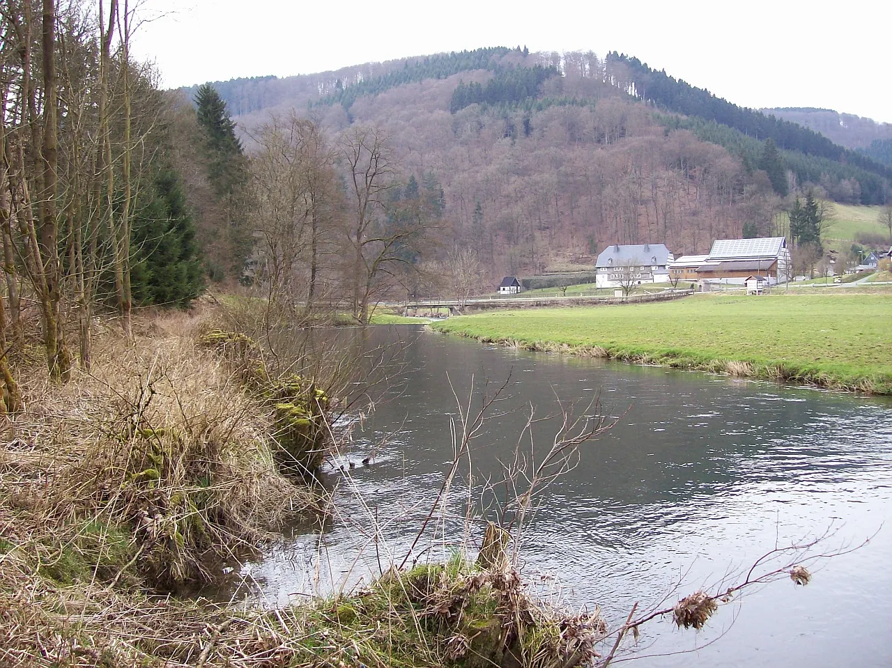 Photo showing: Lenne (Fluss) in Schmallenberg-Hundesossen (Germany)