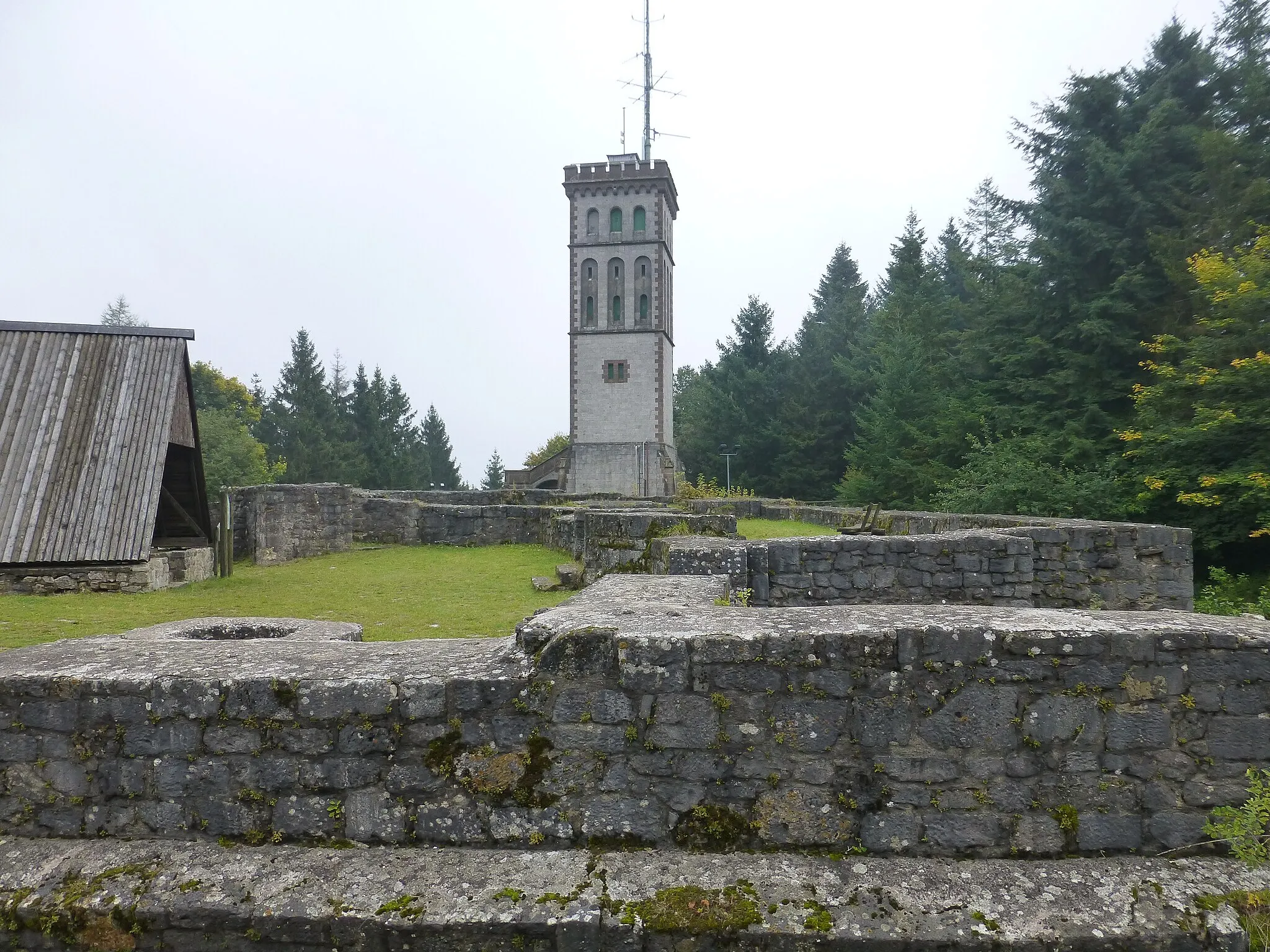 Photo showing: Burgruine Eisenberg mit Georg-Viktor-Turm; Ansicht von Westen