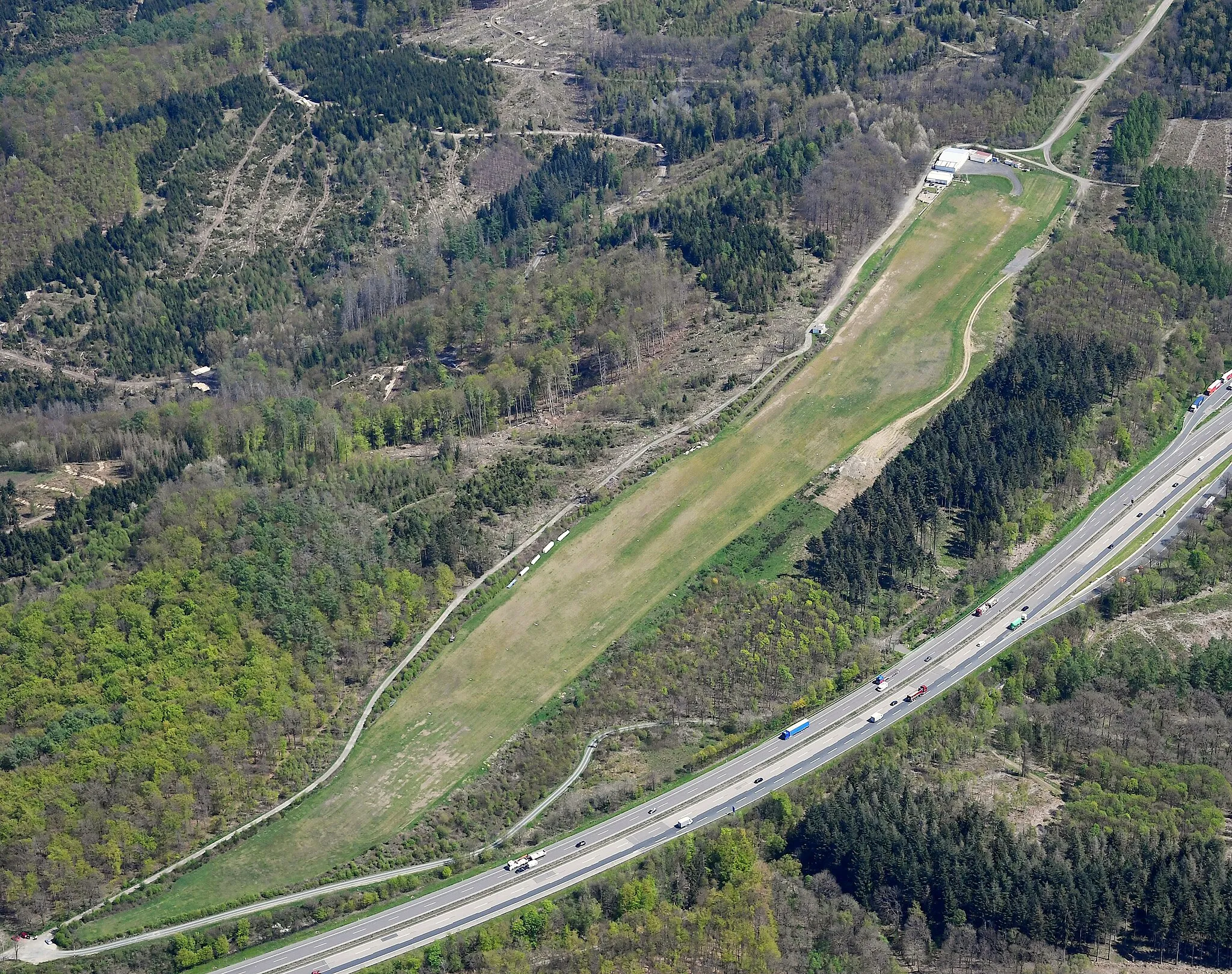 Photo showing: Aerial image of the Siegen-Eisernhardt gliding site