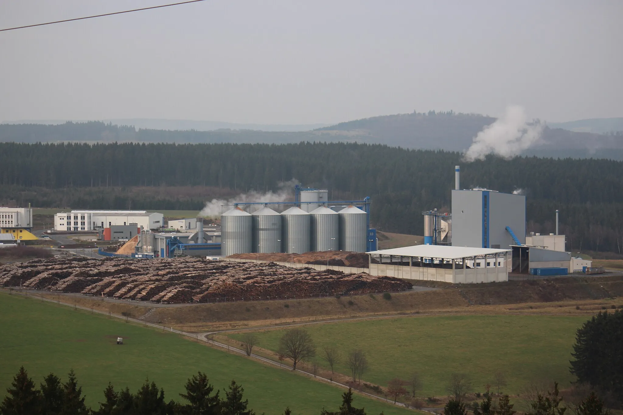 Photo showing: Biomass-fired power plant Wittgenstein, Germany.