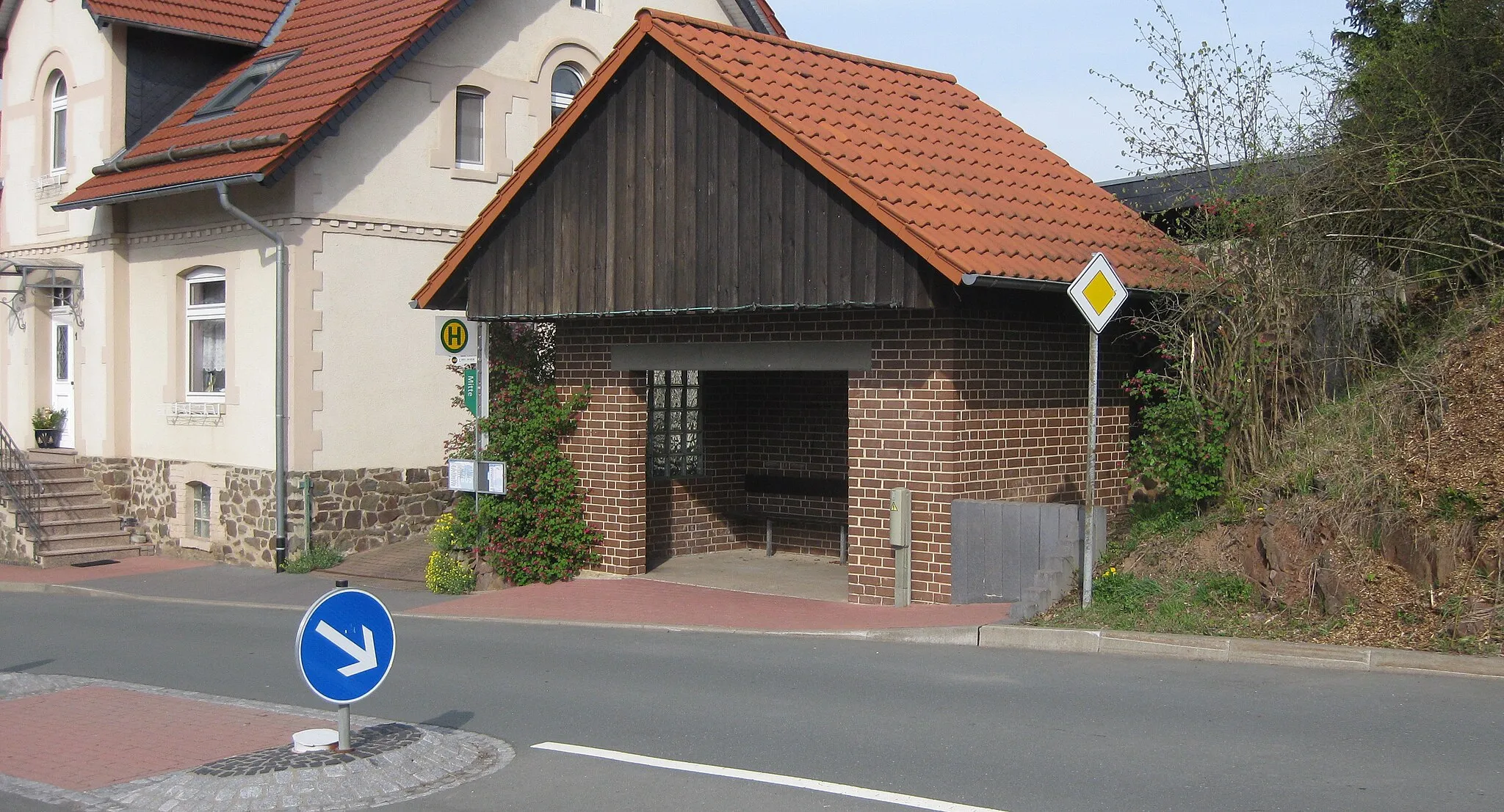 Photo showing: Bushaltestelle Fürstenberg Mitte, Lichtenfels (Hessen)