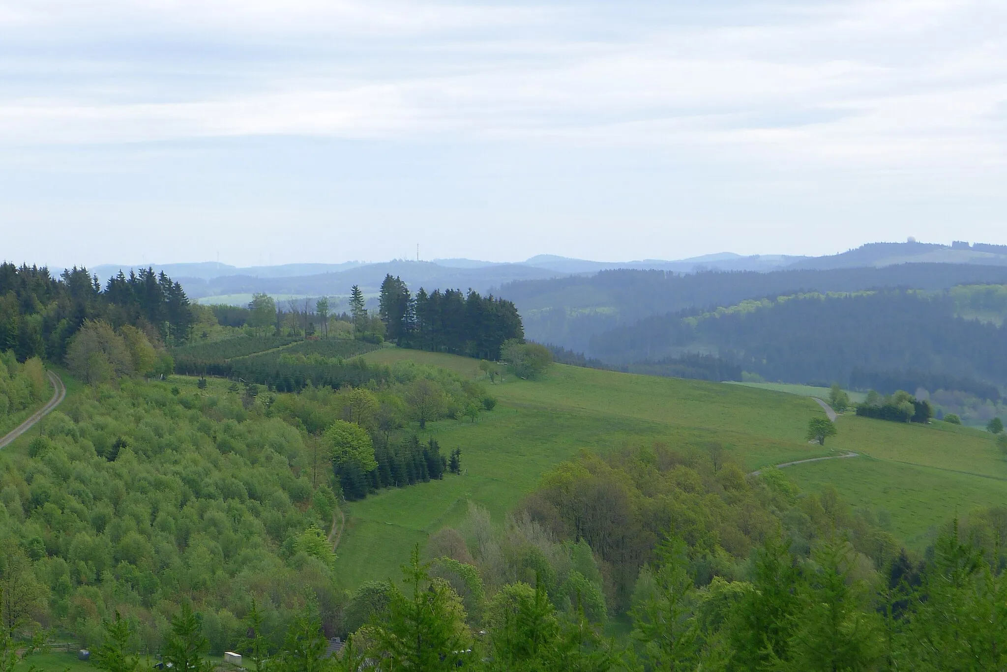 Photo showing: View from Gillerturm over Lützel to Ederkopf, Sauerland-Rothaargebirge Nature Park