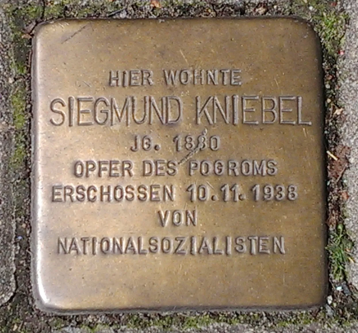 Photo showing: Stolperstein von Siegmund Kniebel in Lünen