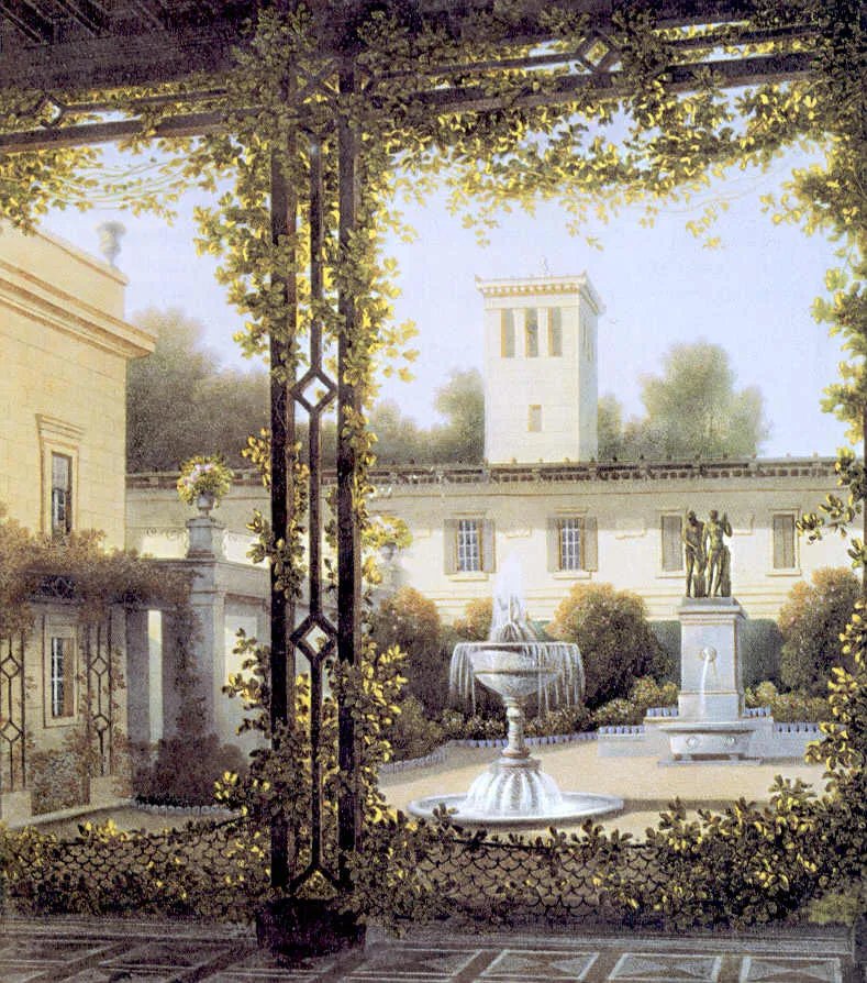 Photo showing: Description: Garden-courtyard in Glienicke