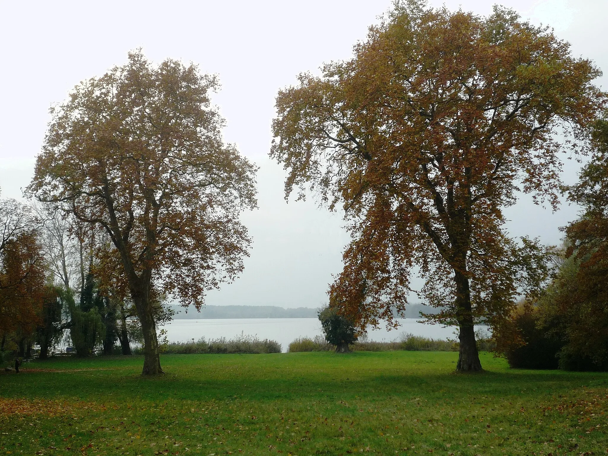 Photo showing: Marquardt palace near Potsdam, Germany. View from park to Schlänitzsee.