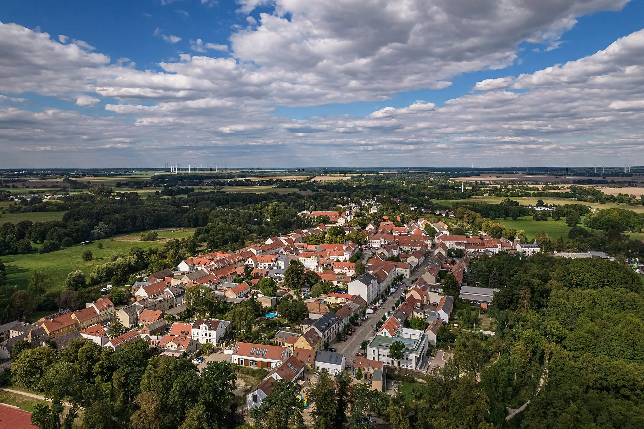 Photo showing: Airview of Altlandsberg, Brandenburg, Germany