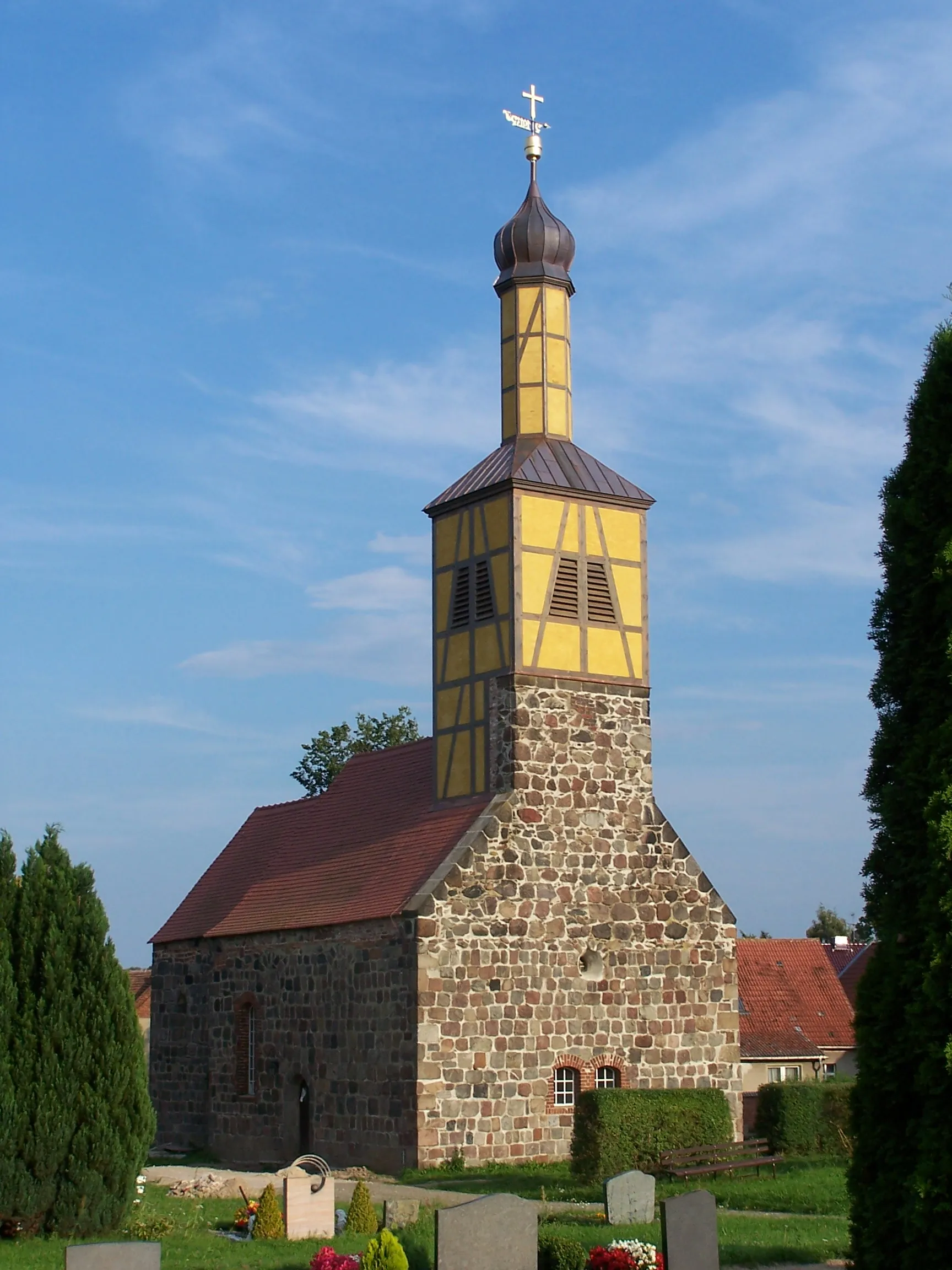 Photo showing: Church of Werbig with new Tower after Reconstruction 2011.