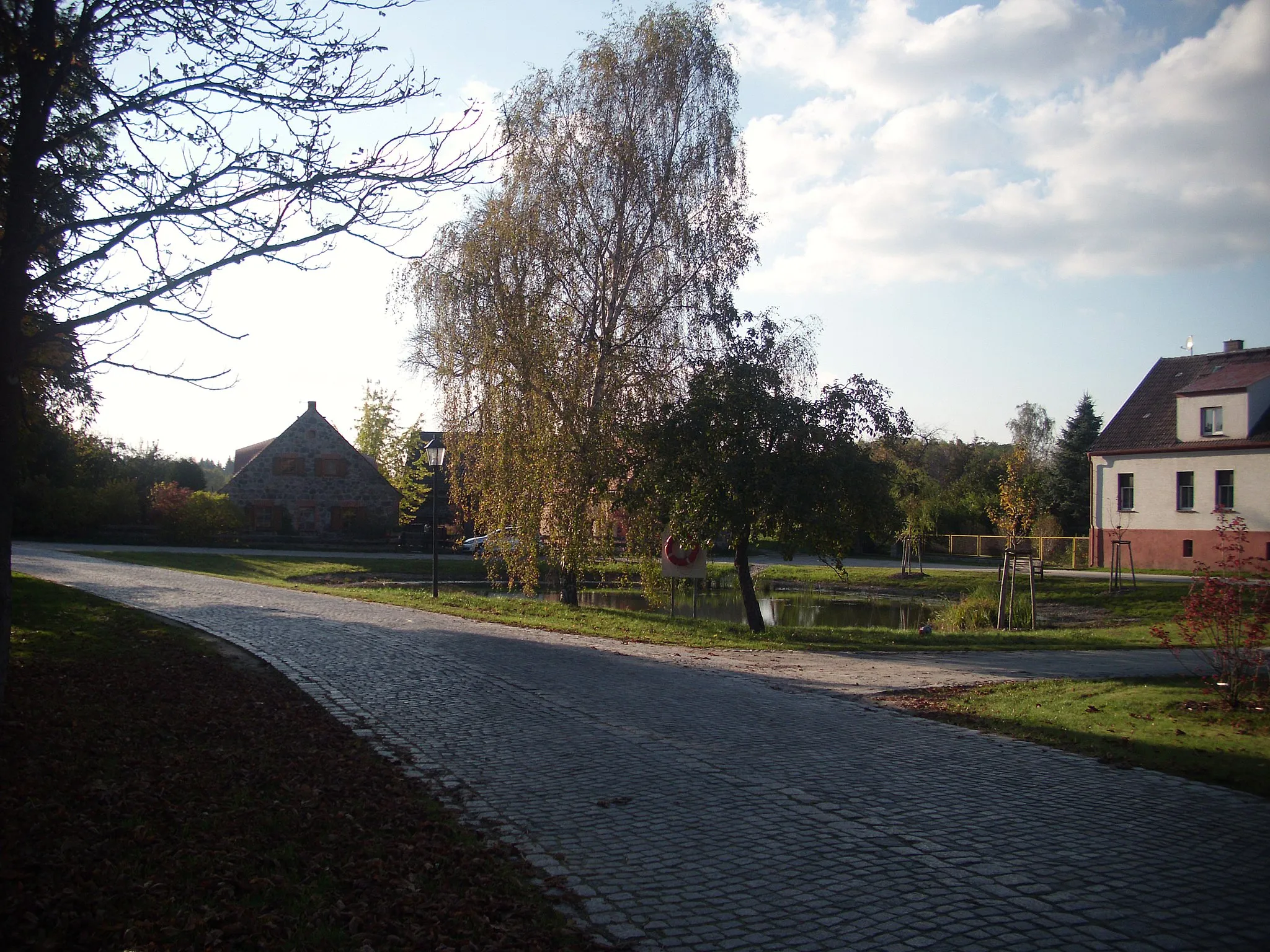 Photo showing: Kopfsteinpflasterstraße, Reicherskreuz, Naturpark Schlaubetal, Brandenburg