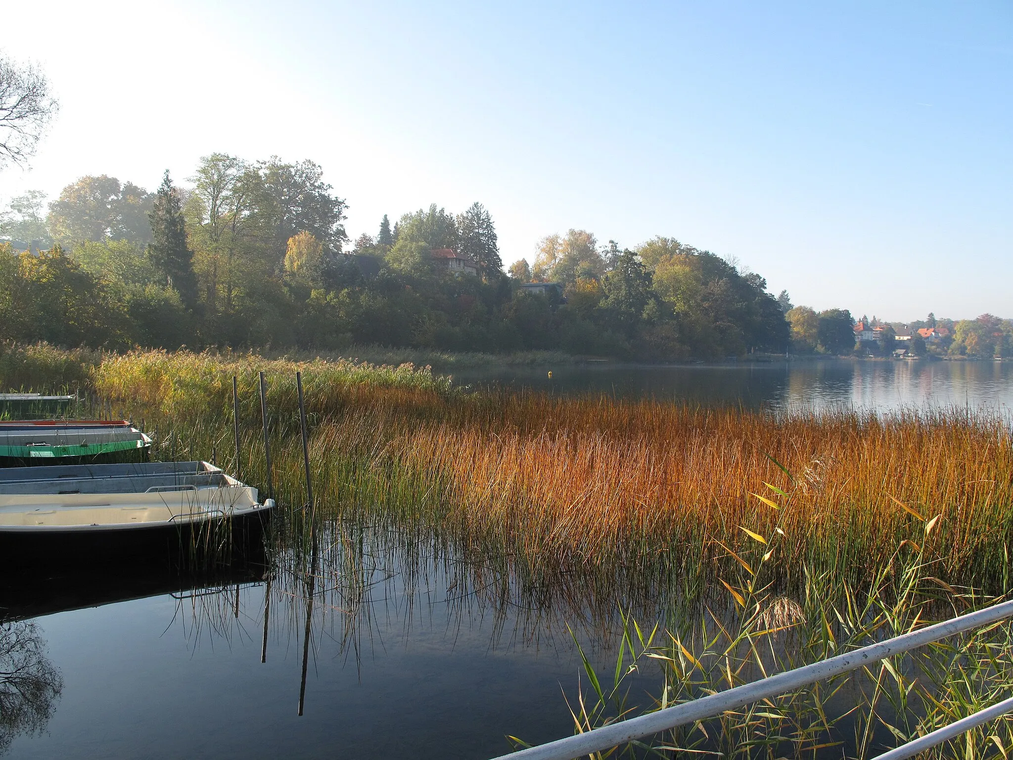 Photo showing: Northeastern shore of the Schermützelsee. The Schermützelsee is a lake in Buckow, District Märkisch-Oderland, Brandenburg, Germany. The lake covers 137 hectare and is the largest water in the hill country „Märkische Schweiz“ and in the Märkische Schweiz Nature Park.