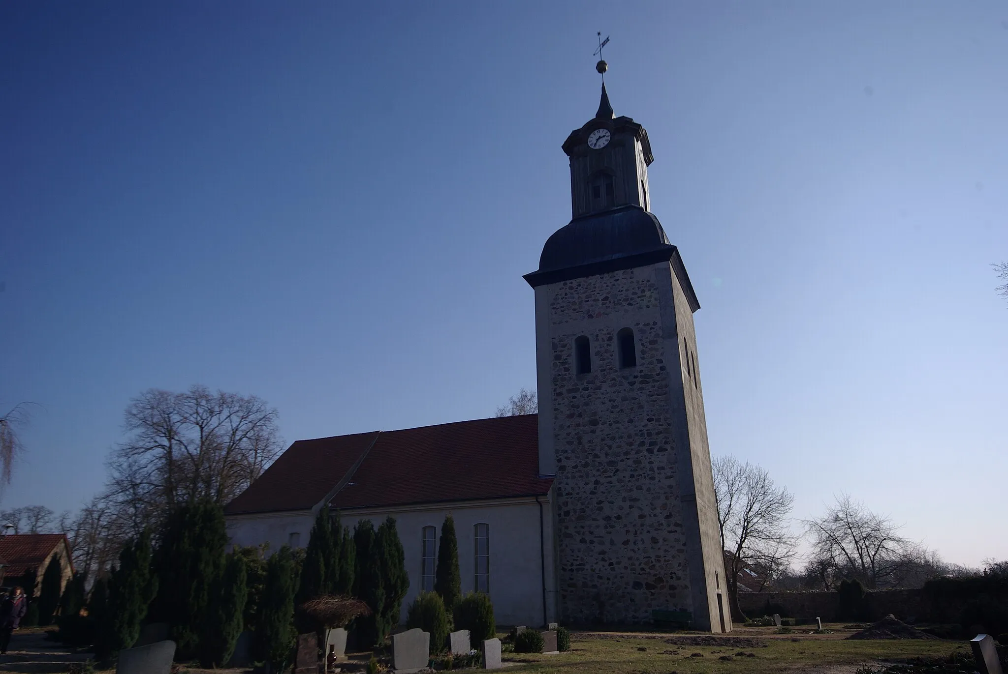 Photo showing: Steinhöfel, Ortsteil Heinersdorf. Die Dorfkirche steht unter Denkmalschutz. Die Kirche ist Station des Jakobsweg in Brandenburg.