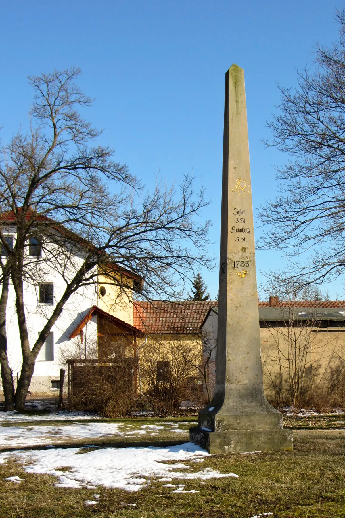 Photo showing: Kursächsische  Postmeilensäule Ganzmeilensäule in Mühlanger