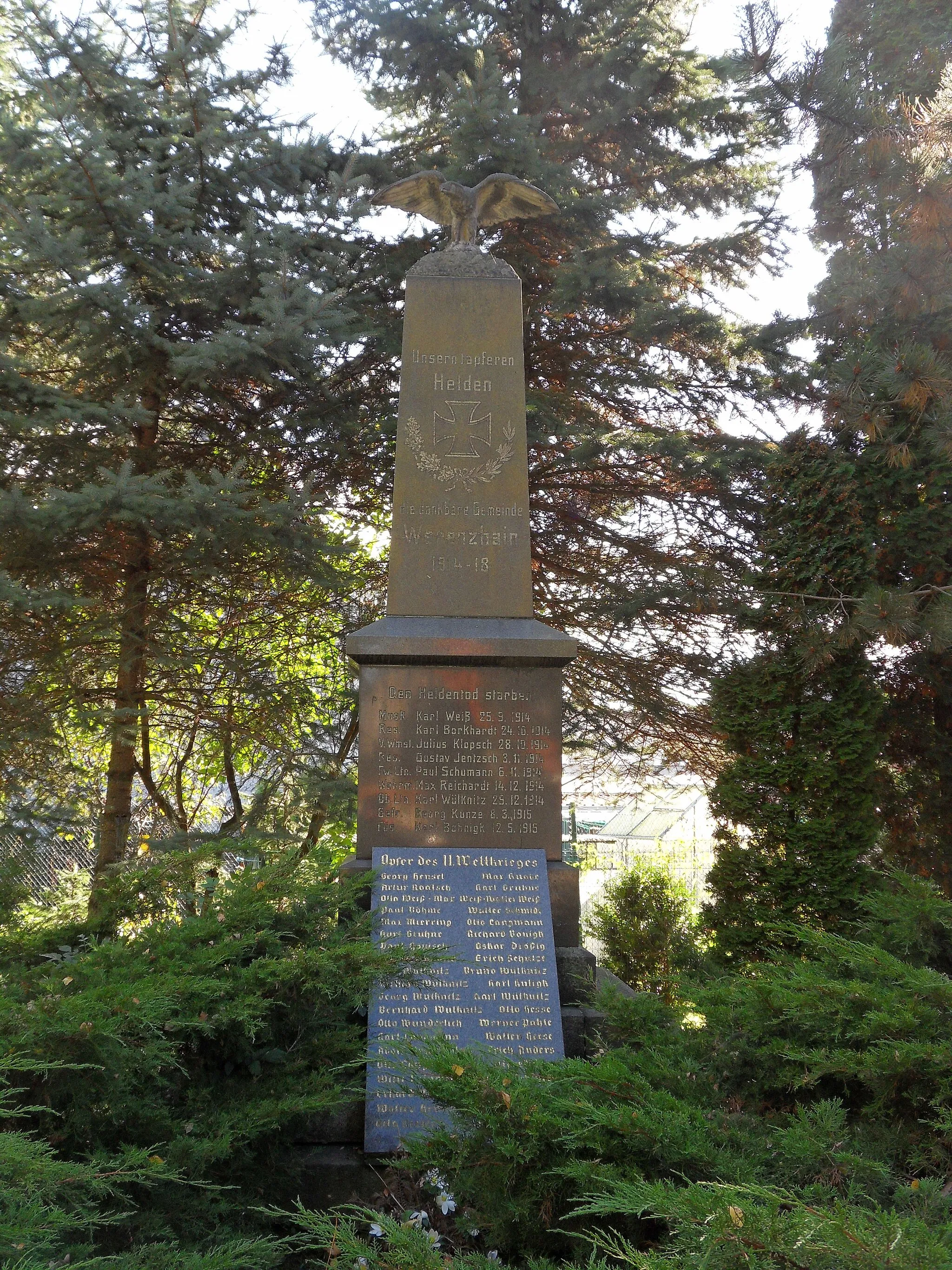 Photo showing: Kriegerdenkmal für die Gefallenen des Ersten Weltkriegs in Werenzhain auf dem Kirchhof