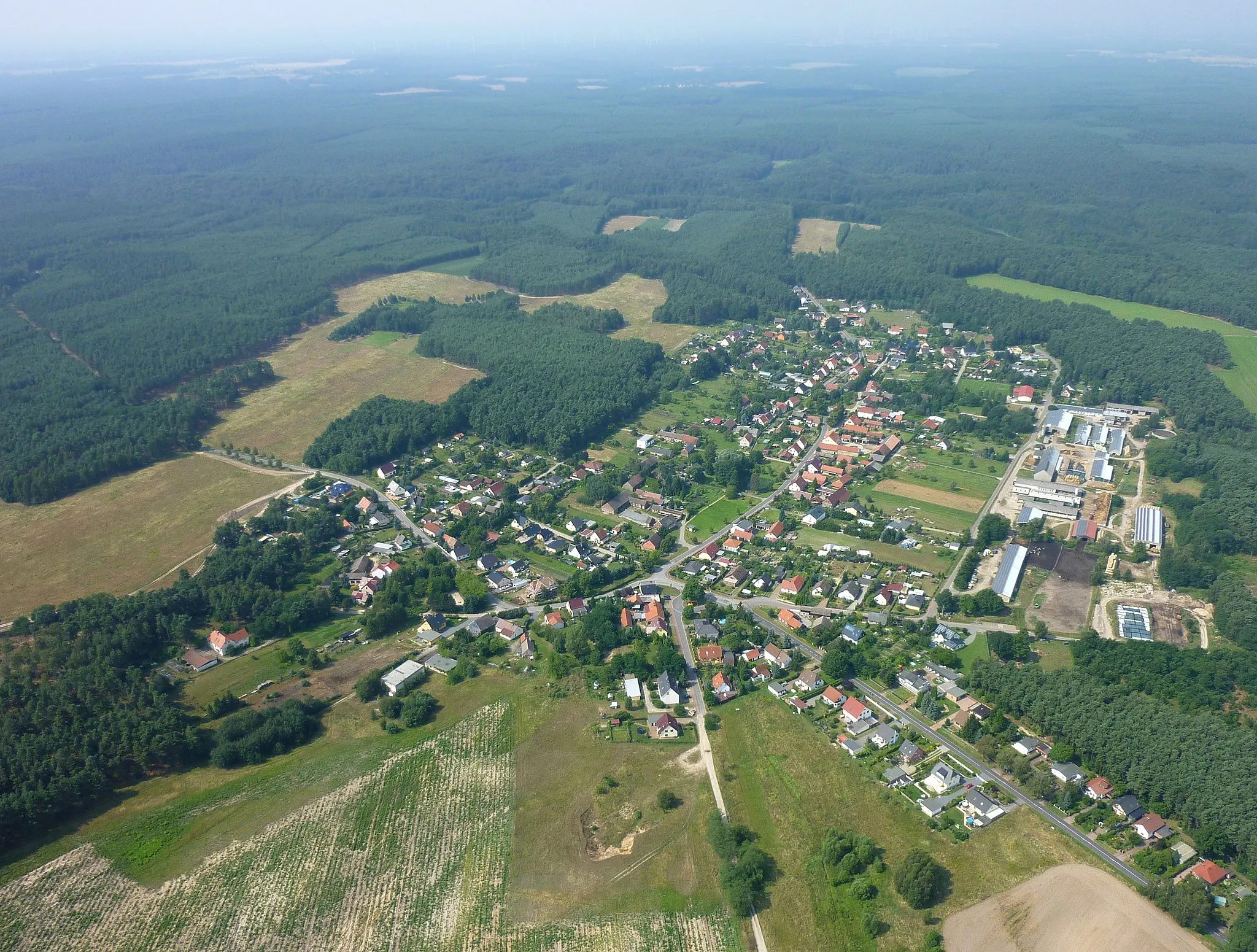 Photo showing: Luftaufnahme von Kieselwitz im Schlaubetal