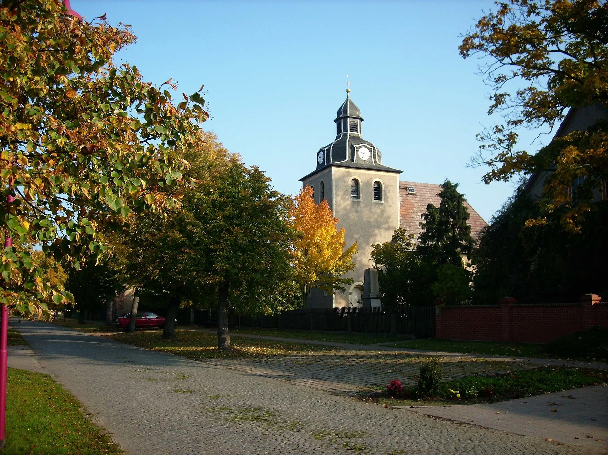 Photo showing: Church of the village of Rehfeld (Falkenberg/Elster, Elbe-Elster district, Brandenburg)