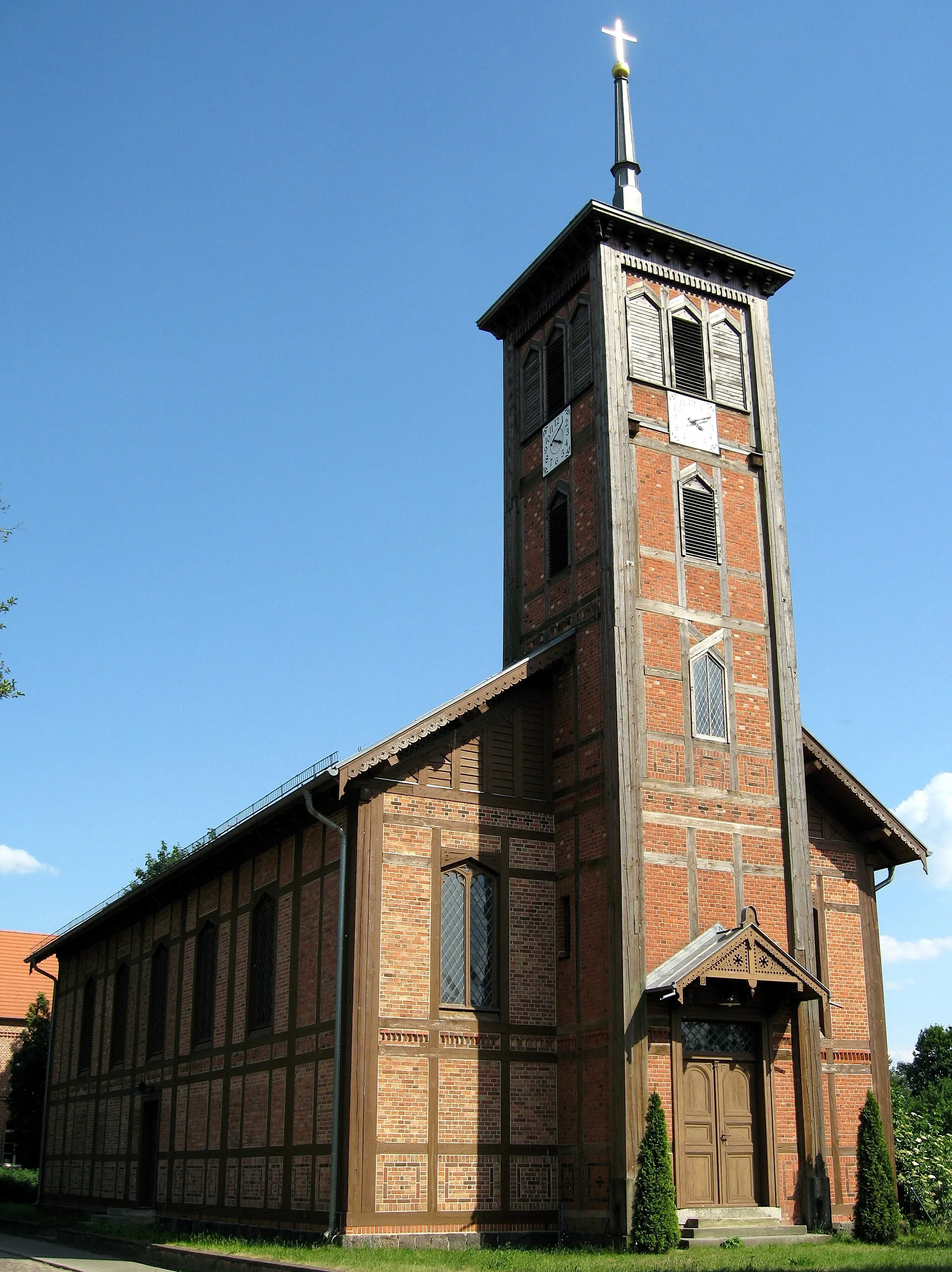 Photo showing: Church of Zerpenschleuse, Wandlitz municipality, Barnim district, Brandenburg state, Germany