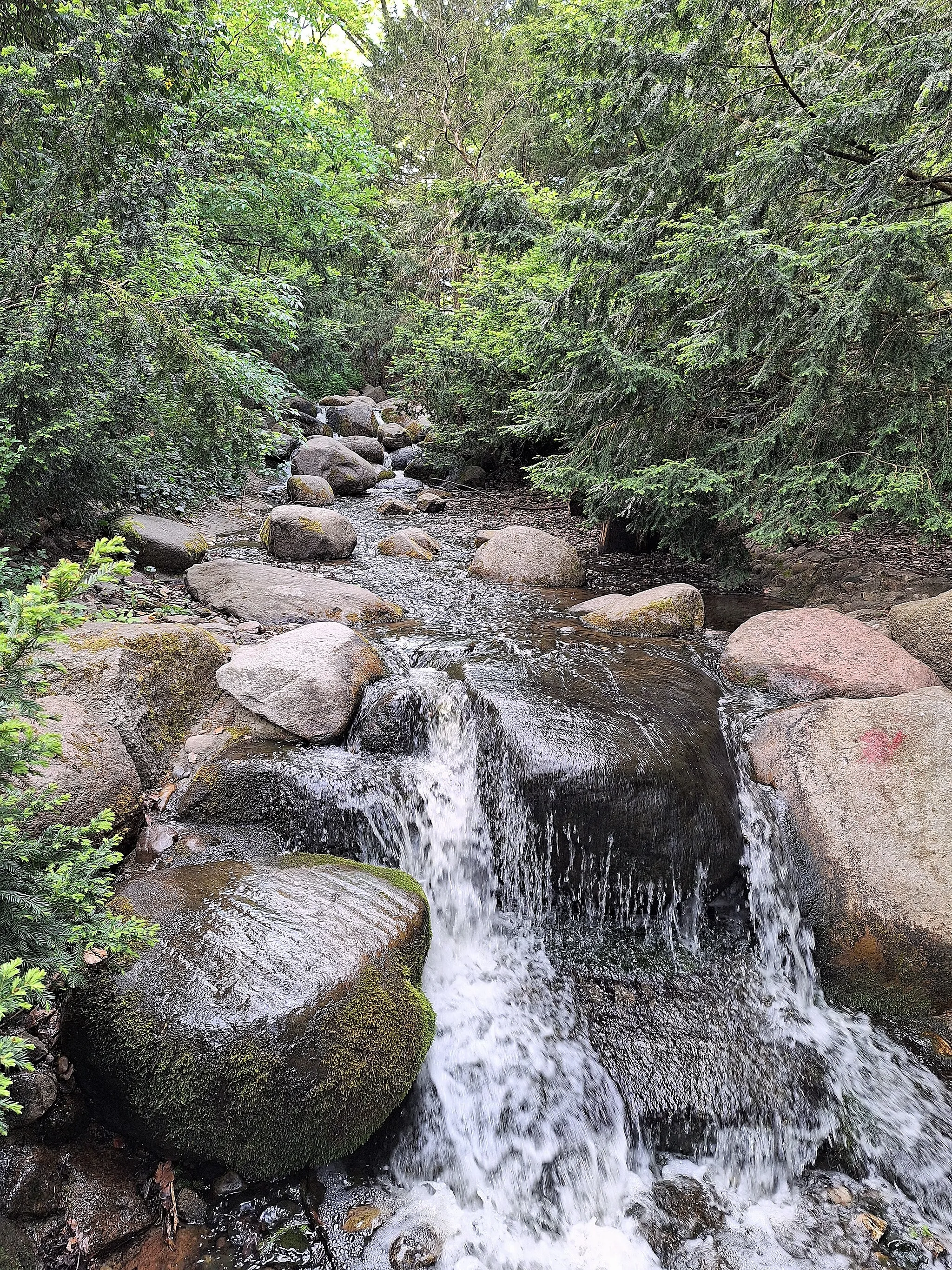 Photo showing: Wittenau Steinbergpark Wasserfall