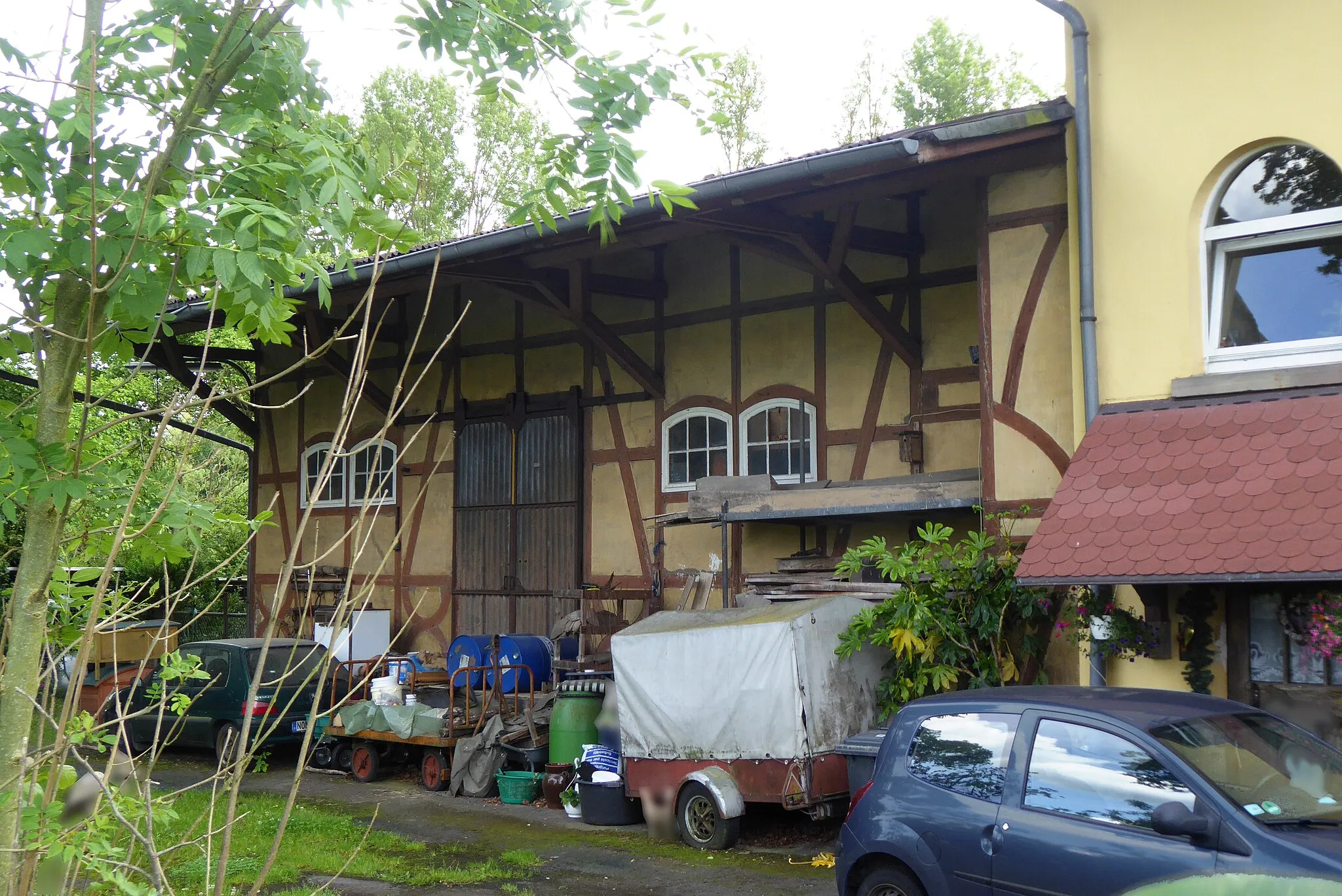 Photo showing: Güterschuppen am ehemaligen Bahnhof Verliehausen, Stadt Uslar, Südniedersachsen. Baudenkmal-ID: 33715547