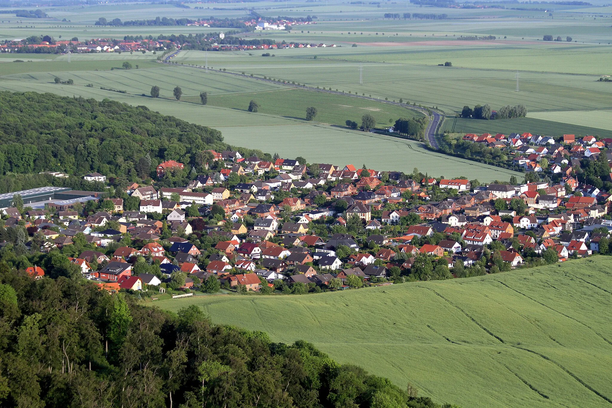 Photo showing: Wittmar from sky; B79 in the background from Wittmar to Remlingen