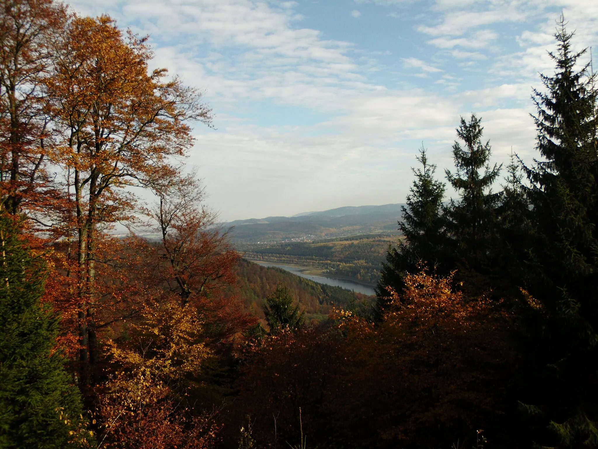 Photo showing: Blick auf die Innerstetalsperre von der Lageswarte