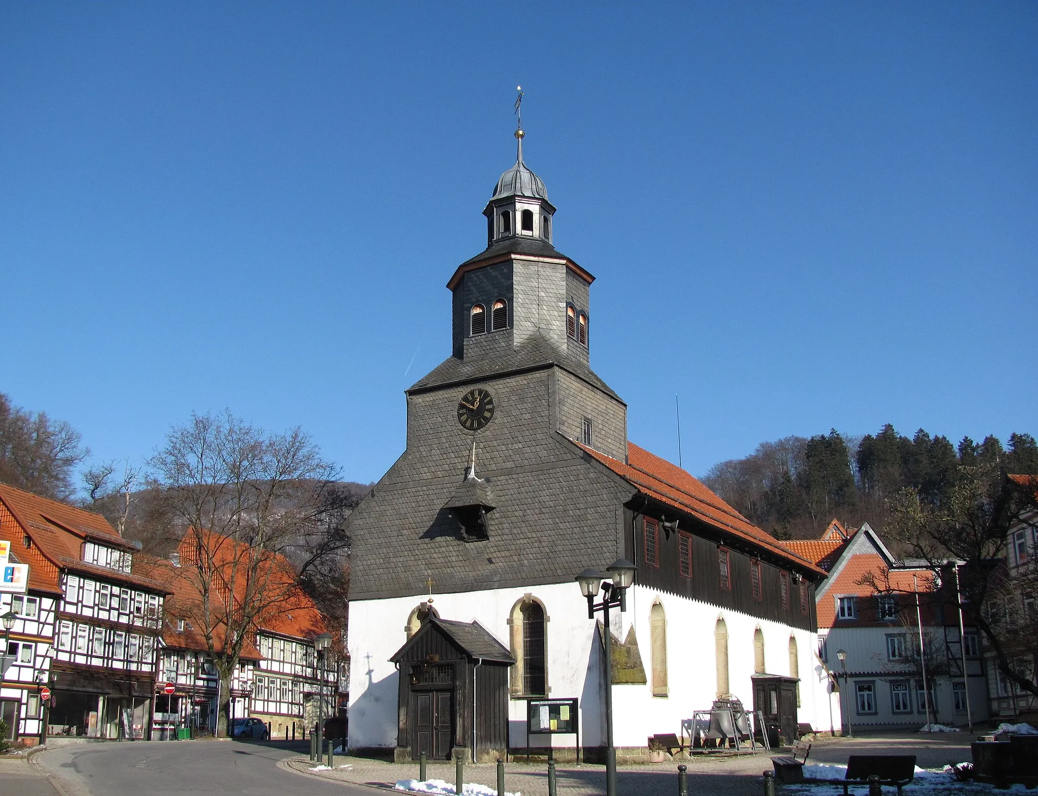 Photo showing: Market Place, Bad Grund, Harz Mountains,Germany