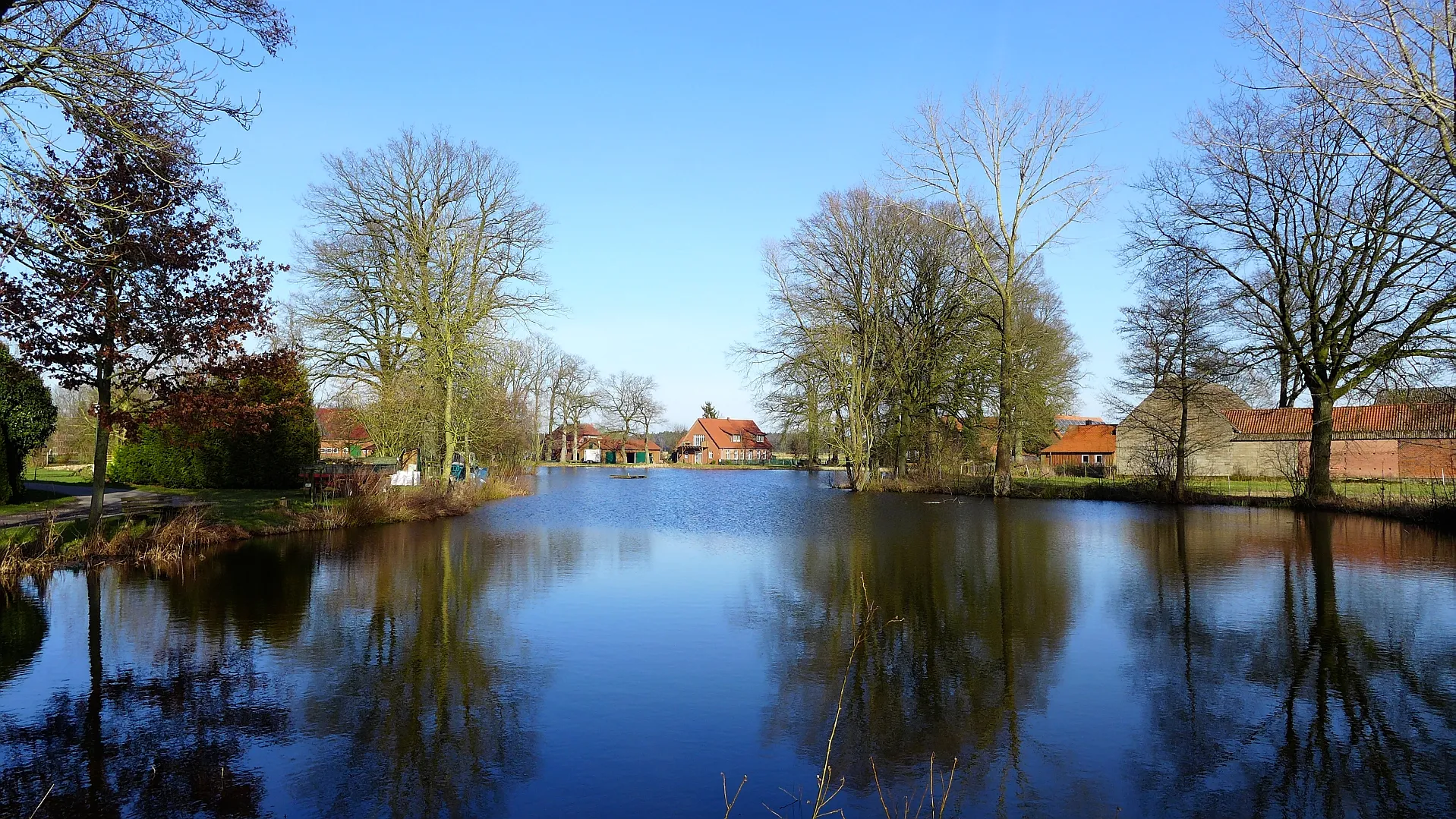 Photo showing: Dorfteich von Masel bei Sprakensehl im Februar 2015.