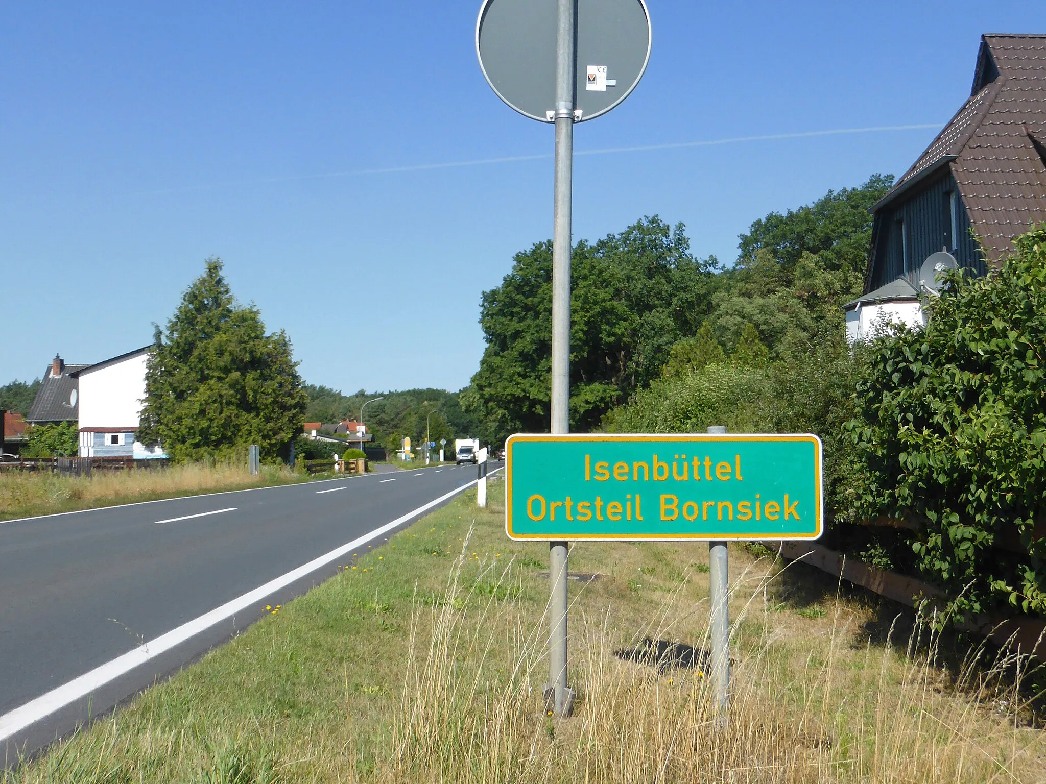 Photo showing: Ortseingang von Bornsiek bei Isenbüttel.
