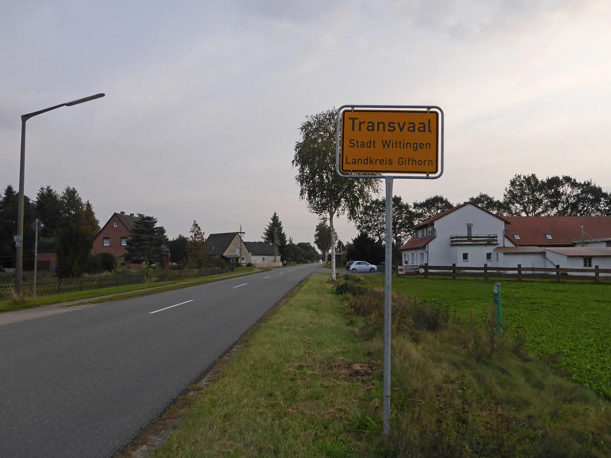 Photo showing: Ortseingang von Transvaal im Landkreis Gifhorn.