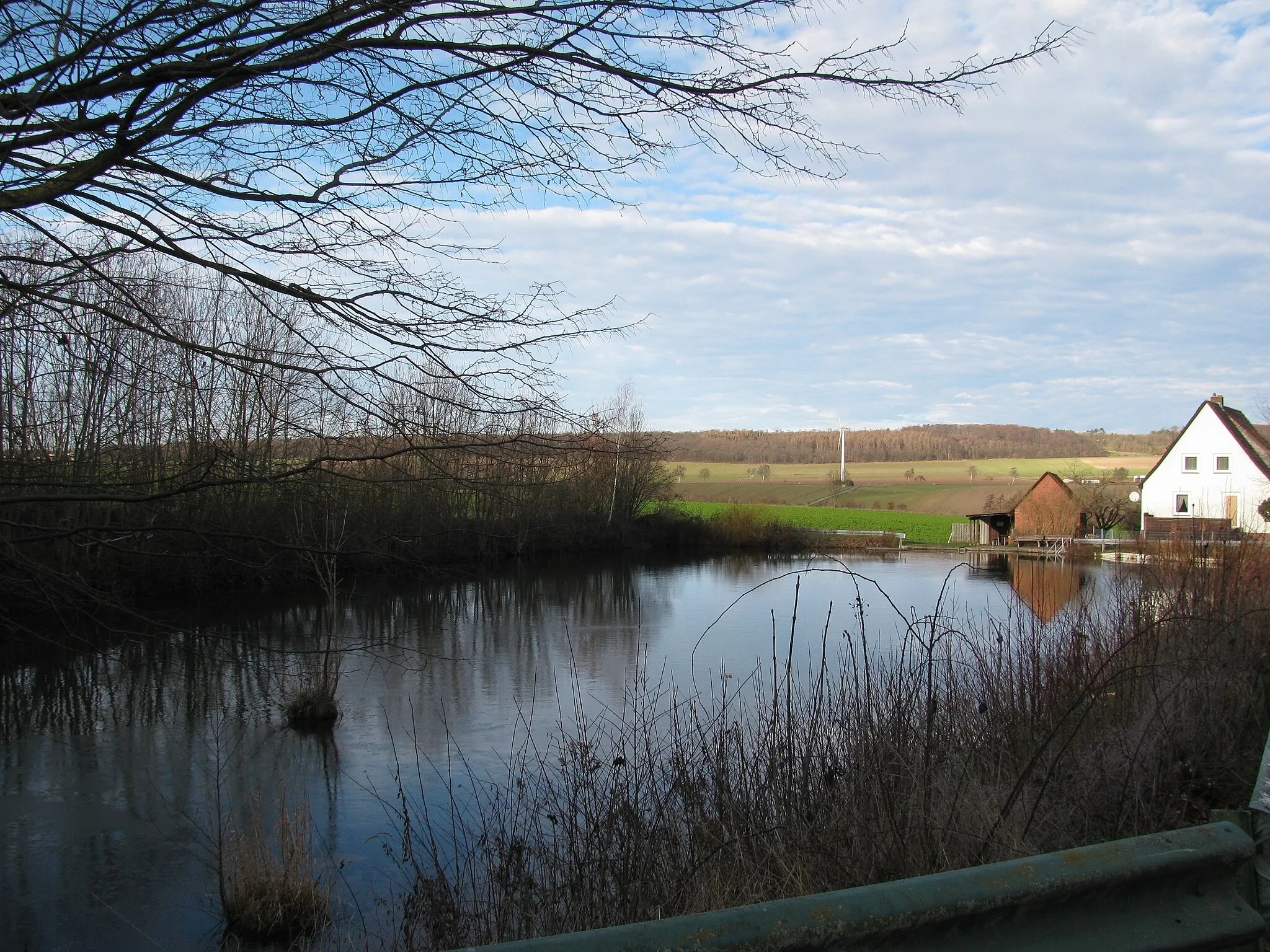 Photo showing: der Feuerlöschteich von Klein Elbe an der Groß Elber Straße