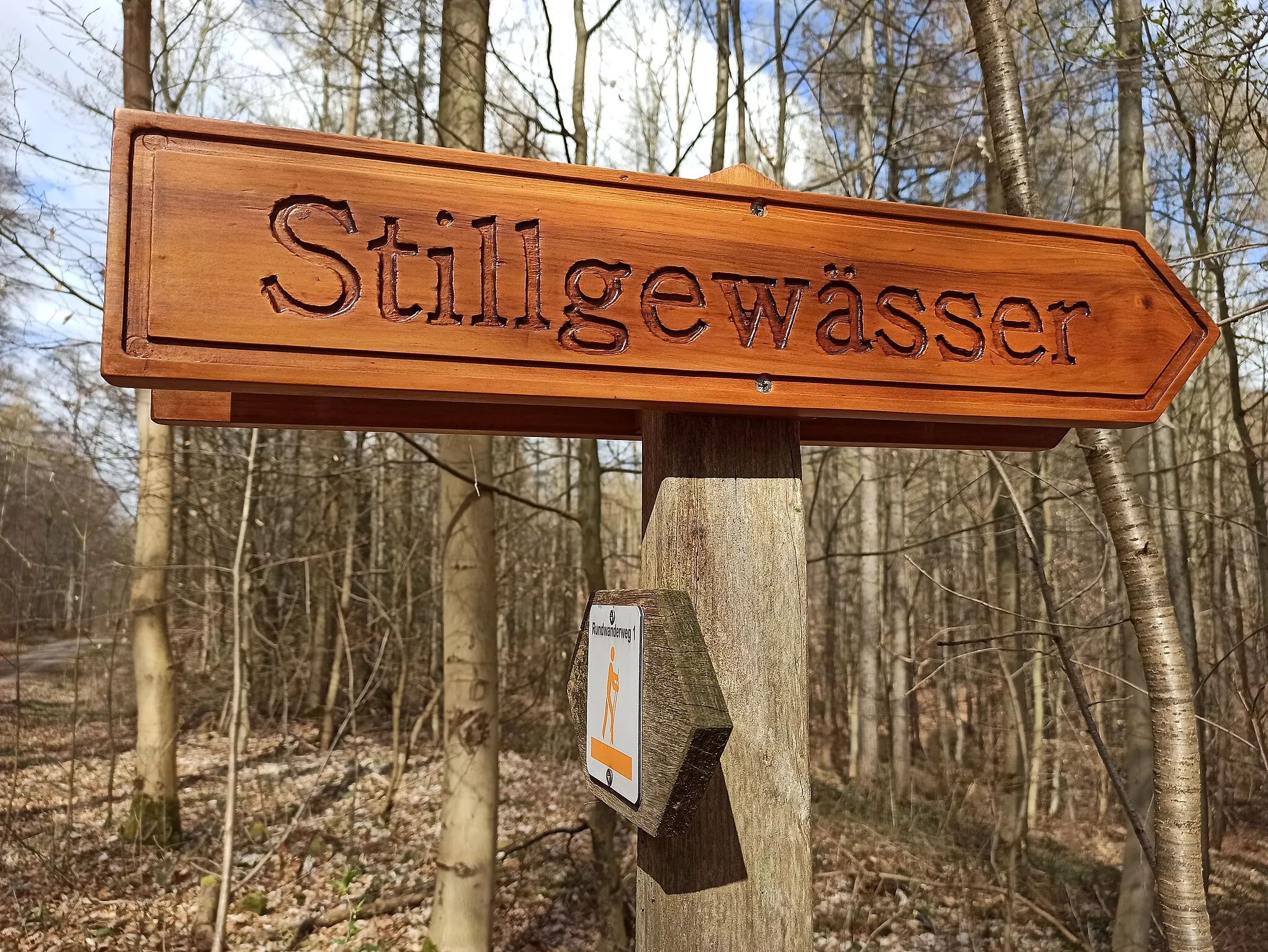 Photo showing: Schild zum Skoda-Teich (Stillgewässer) im Höhenzug Asse