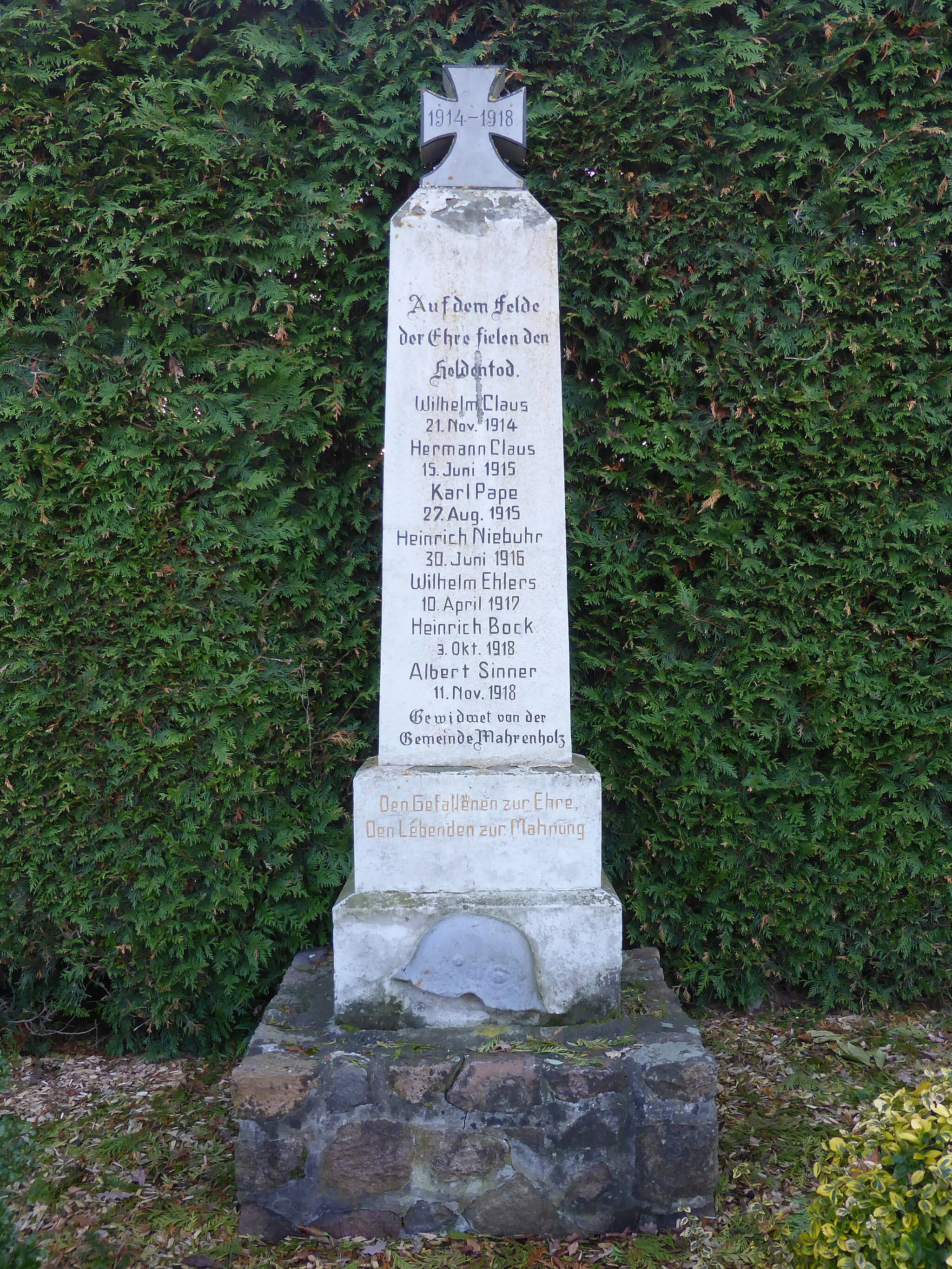 Photo showing: Kriegerdenkmal in Mahrenholz.