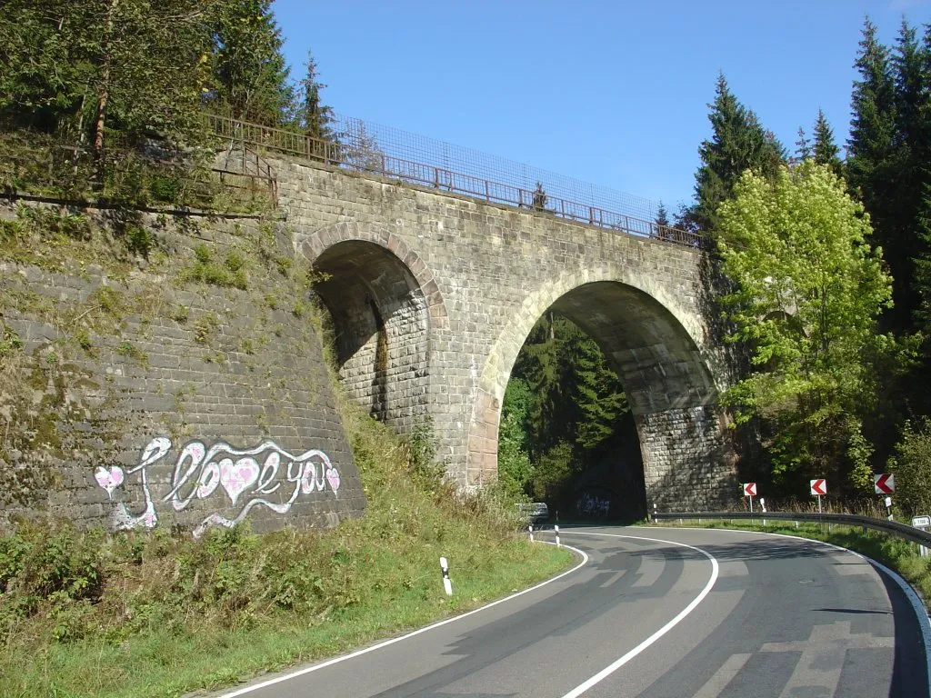 Photo showing: Viadukt in the Harz-Forrest