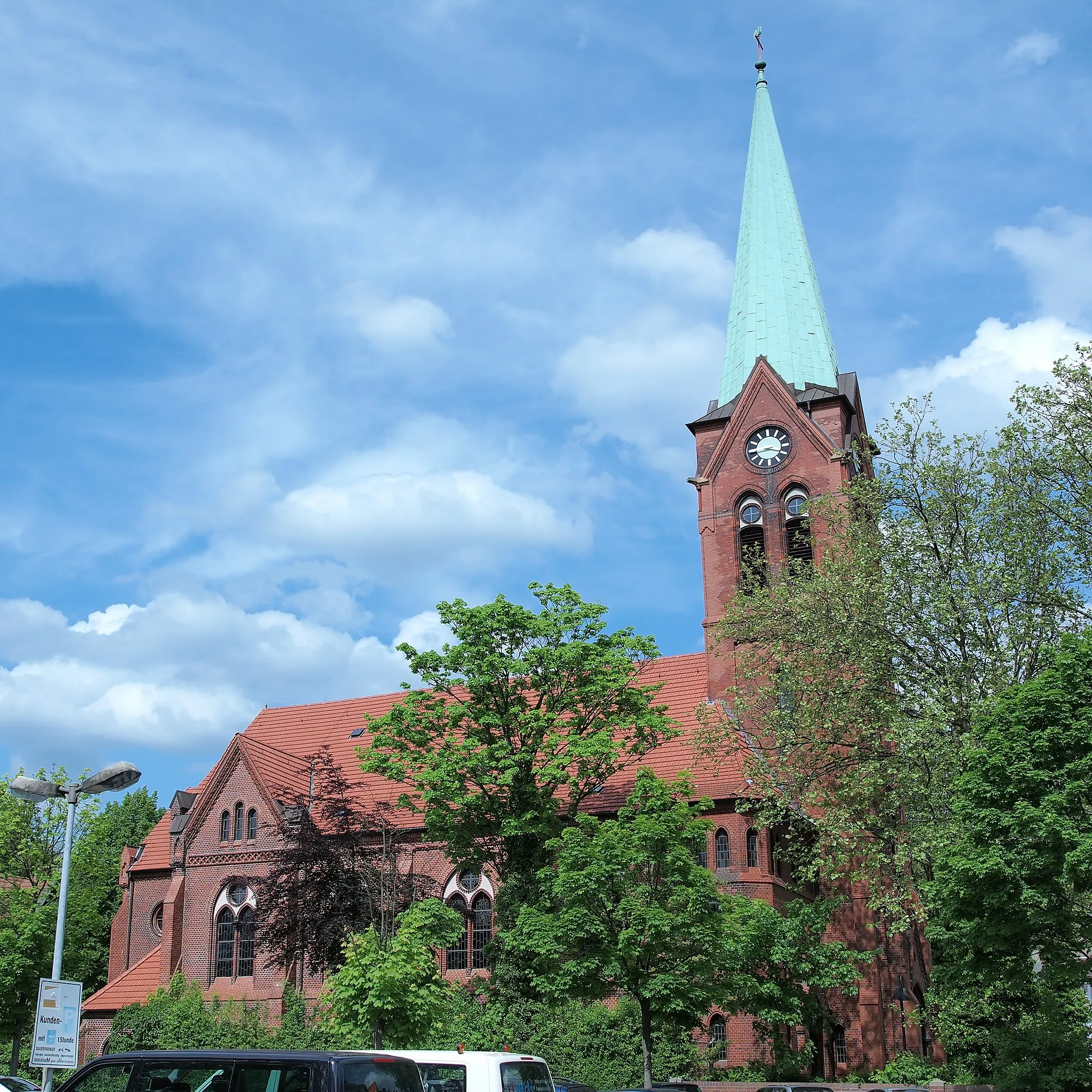 Photo showing: Herne, Bismarckstraße 98, Westansicht der ev. Matthäus Kirche, Denkmal in Herne-Mitte (Baukau)