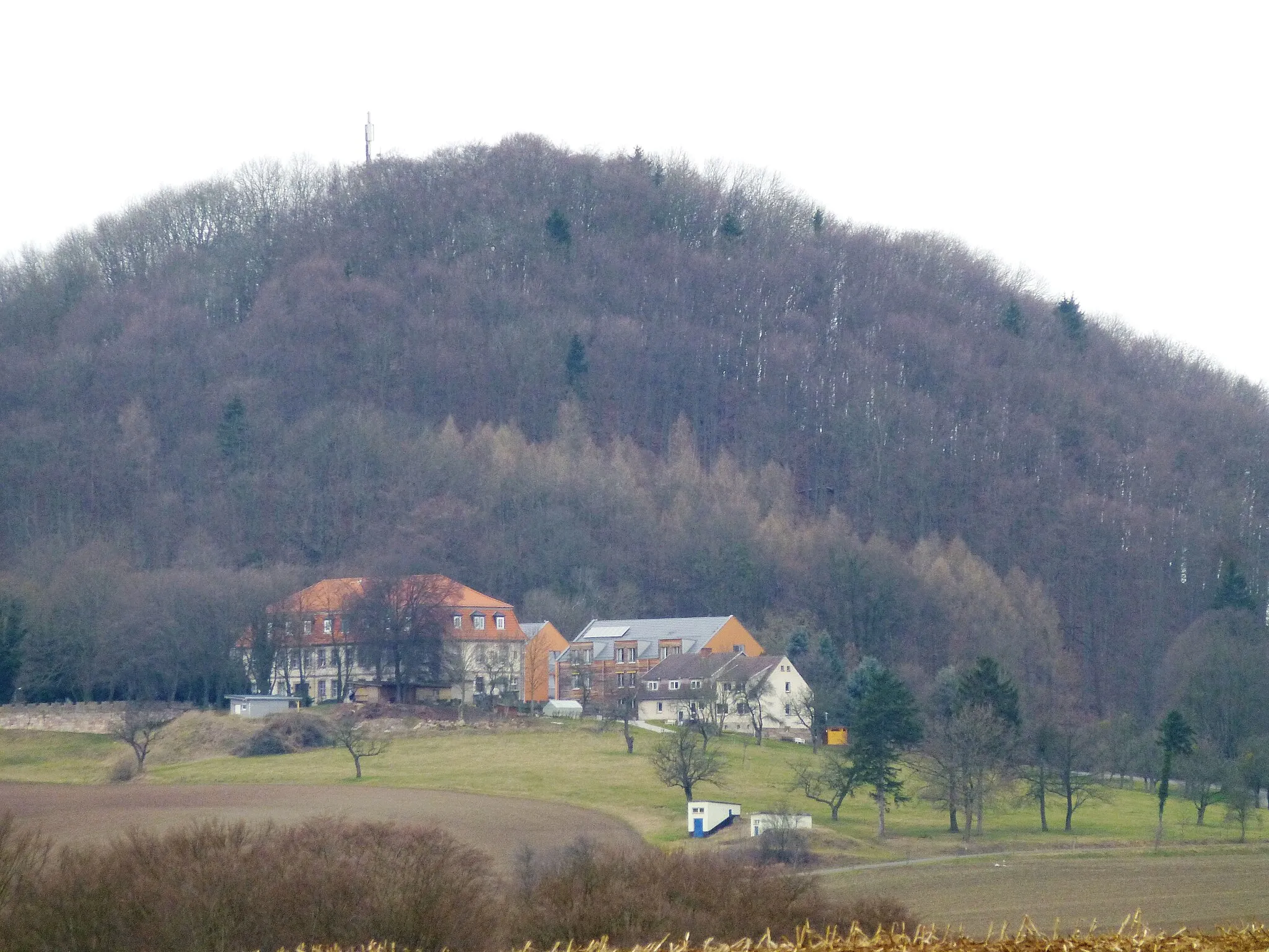 Photo showing: Der Rusteberg mit Schloss Rusteberg, Landkreis Eichsfeld, Thüringen. Ostansicht