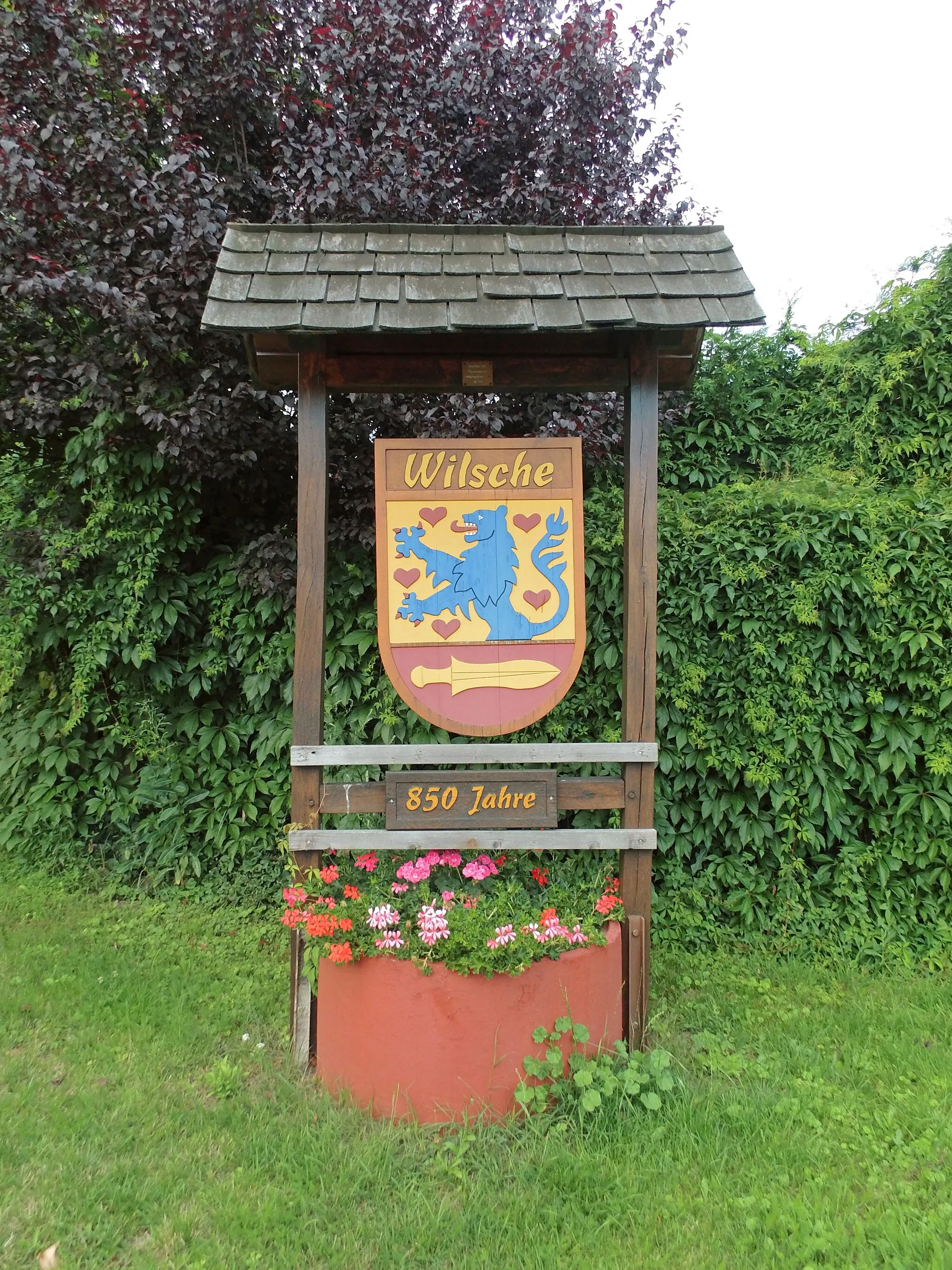 Photo showing: Schild am südlichen Ortseingang von Wilsche (Ortsteil von Gifhorn).