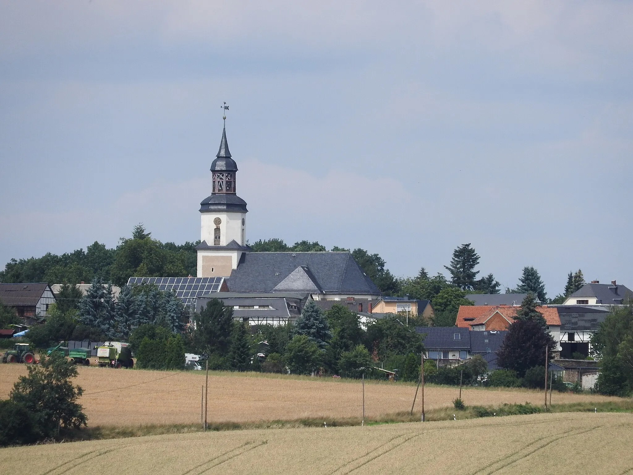 Photo showing: Blick von Süden auf Reinsdorf, Greiz, Thüringen