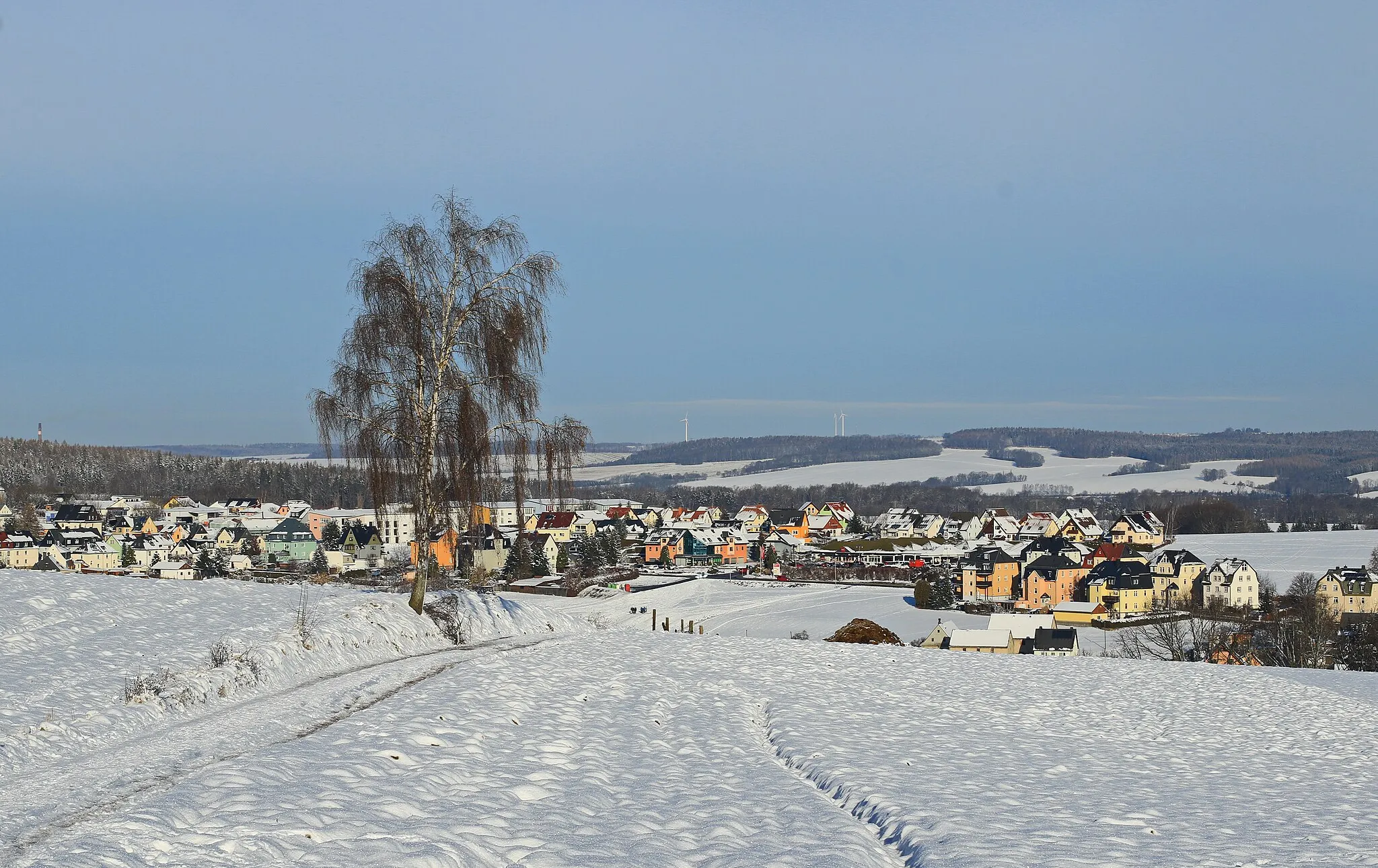 Photo showing: Winterlandschaft. Hohndorf, Erzgebirgskreis Sachsen.