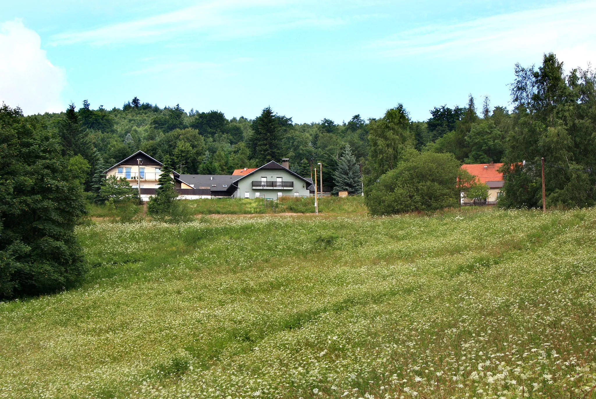 Photo showing: South view to of Pyšná, part of Vysoká Pec village, Czech Republic