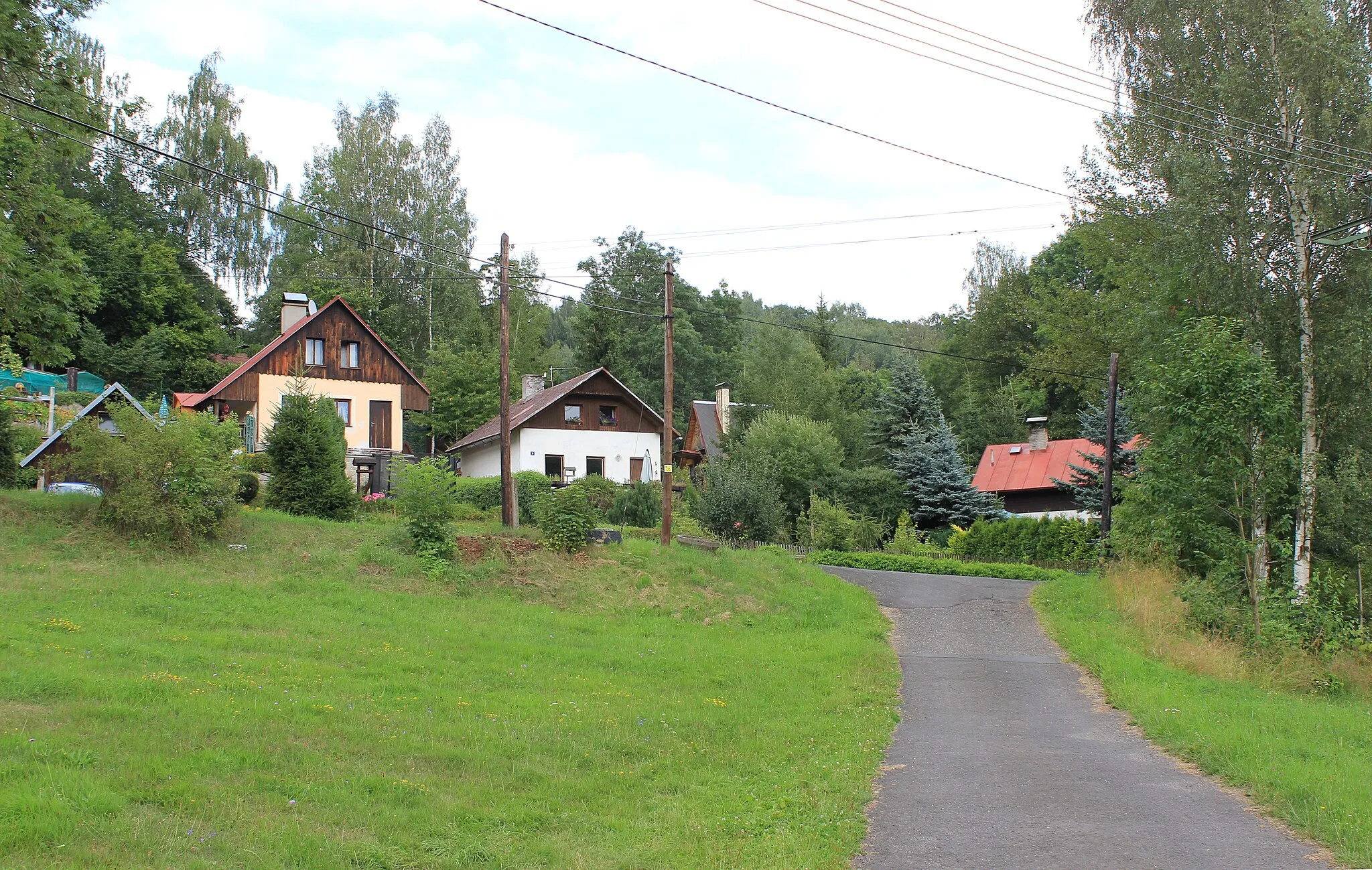 Photo showing: Main street in Lípa, part of Merklín, Czech Republic.