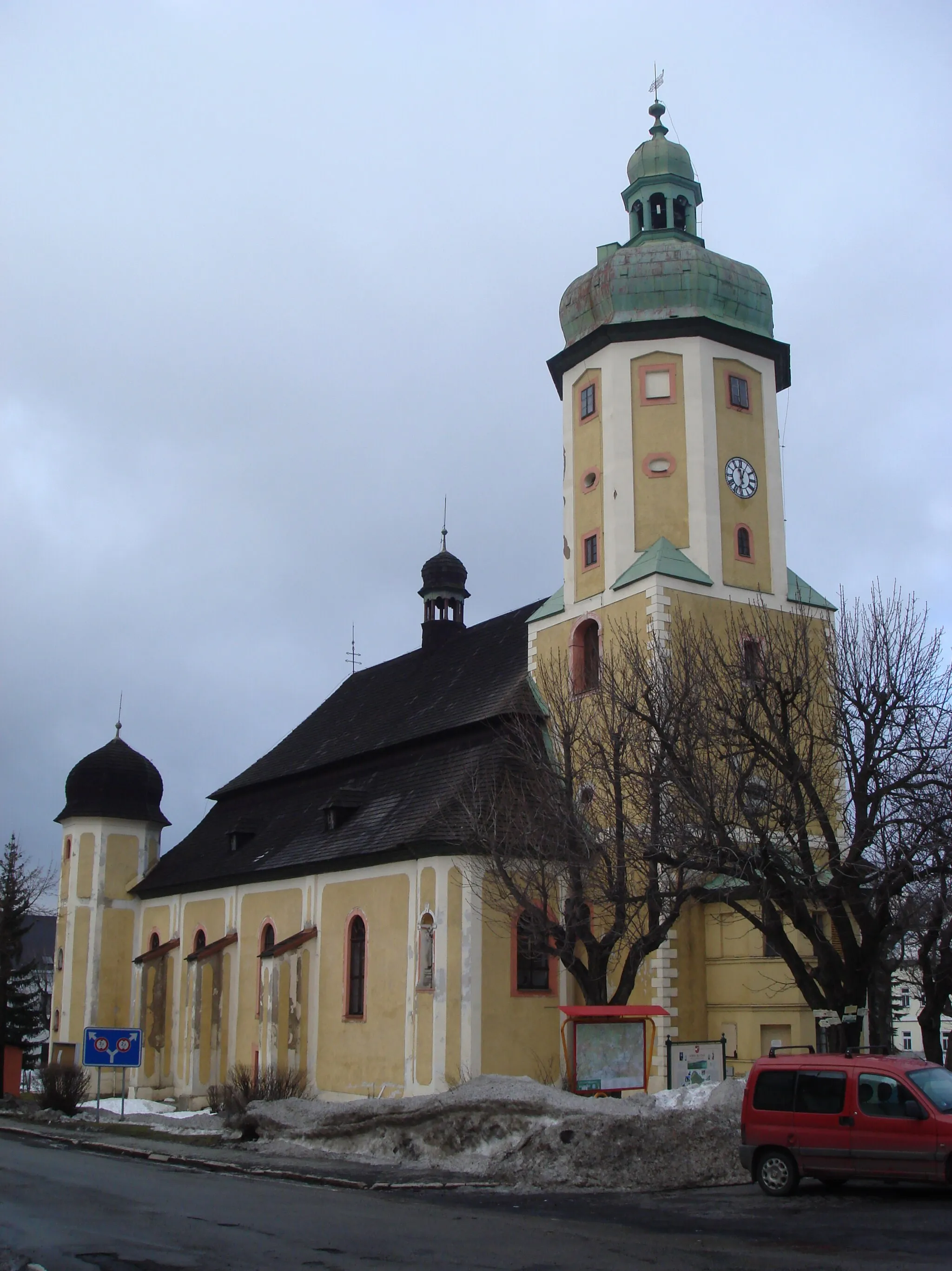 Photo showing: Church of Saint Lawrence in Horní Blatná (Karlovy Vary Region, Czechia).