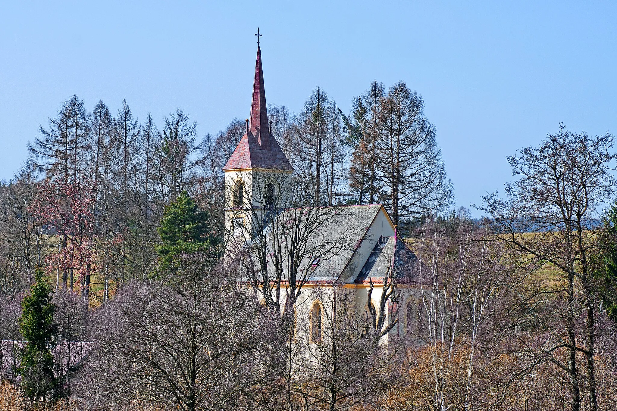 Photo showing: Liboc, místní část obce Kraslice, kostel Nejsvětější Trojice, okres Sokolov