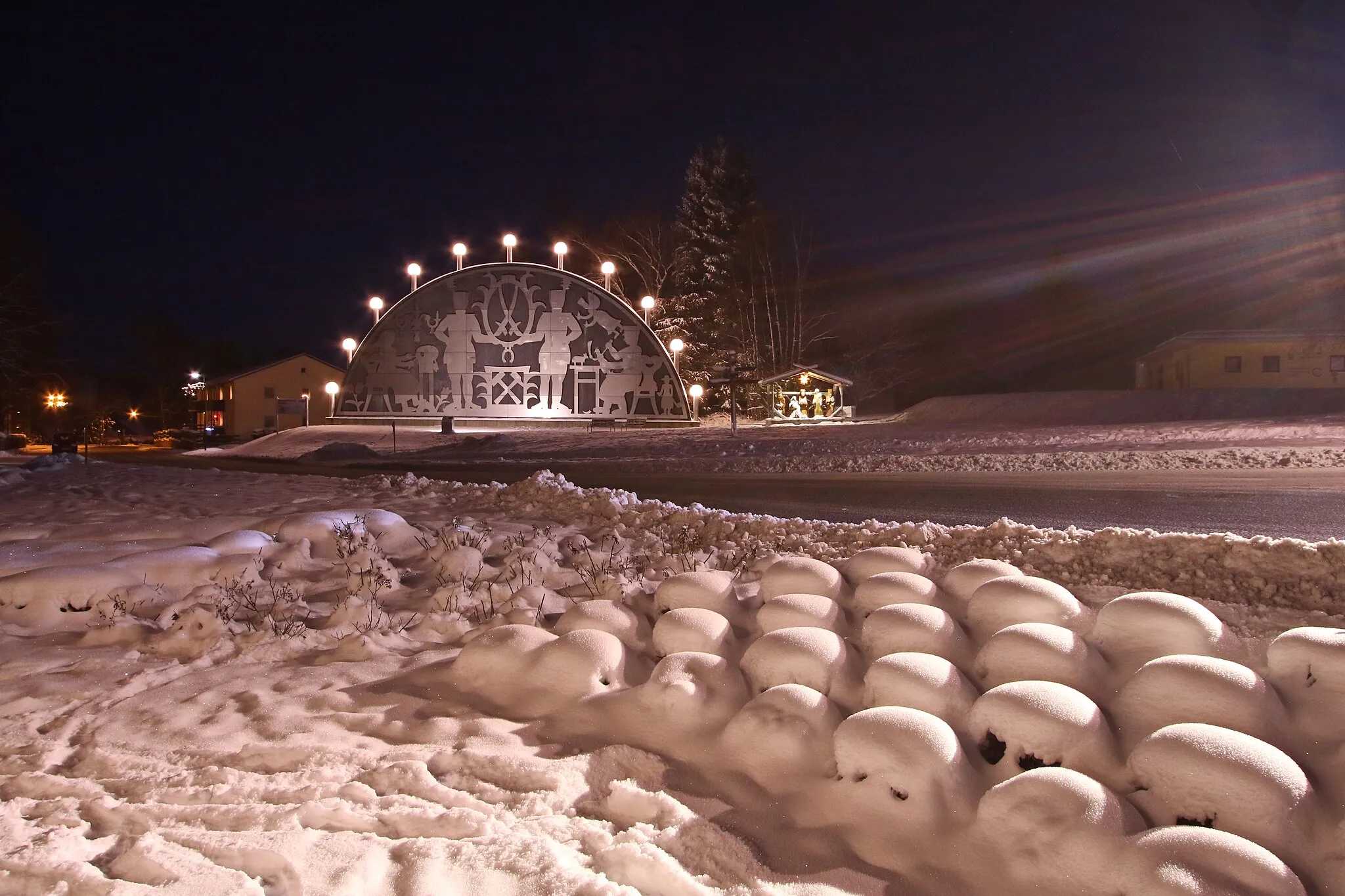 Photo showing: Weltgrößter freistehender Schwibbogen und Krippe in Johanngeorgenstadt. Erzgebirgskreis, Sachsen.