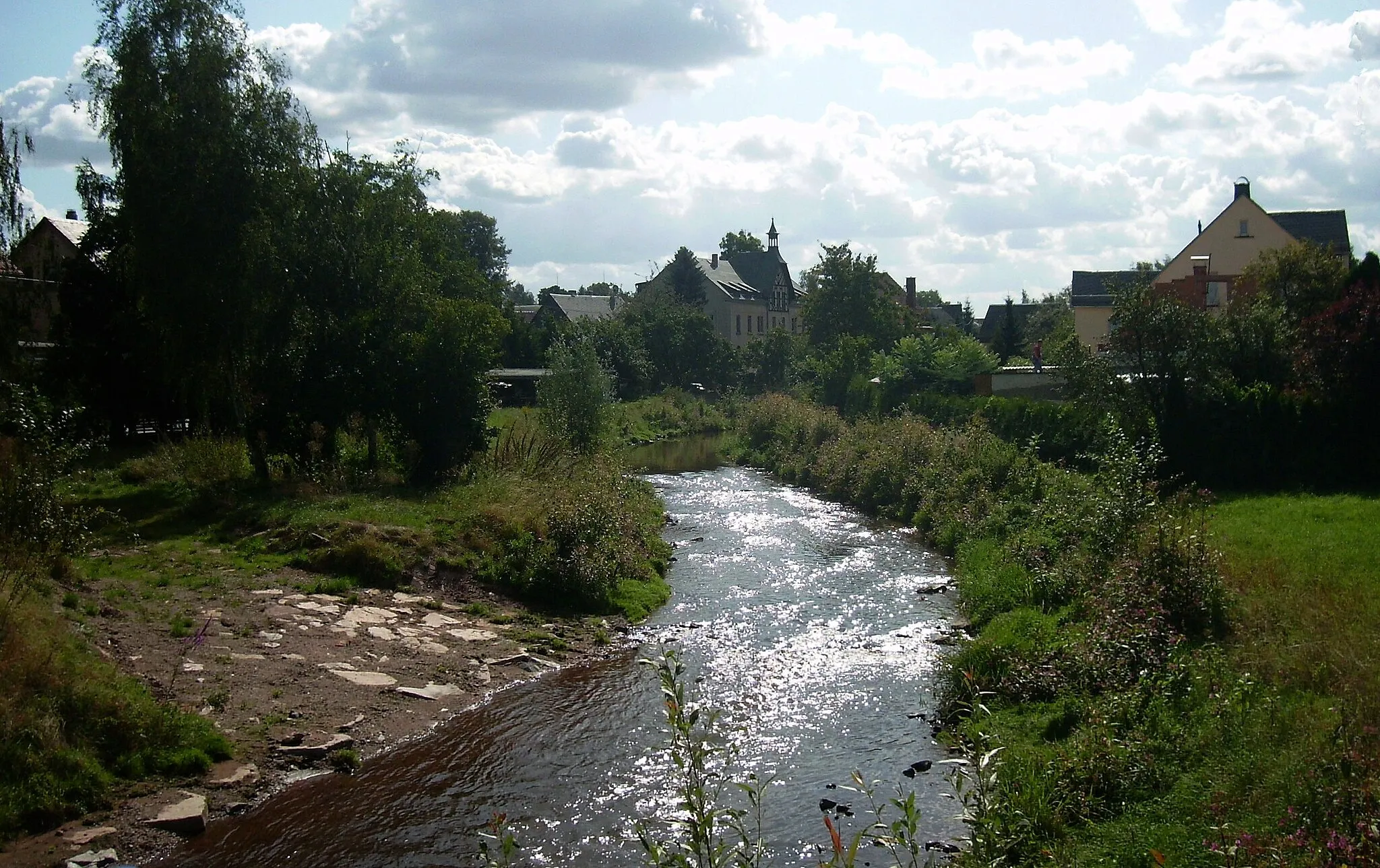 Photo showing: Lungwitzbach stream in Niederlungwitz (Glauchau, Zwickau district, Saxony)