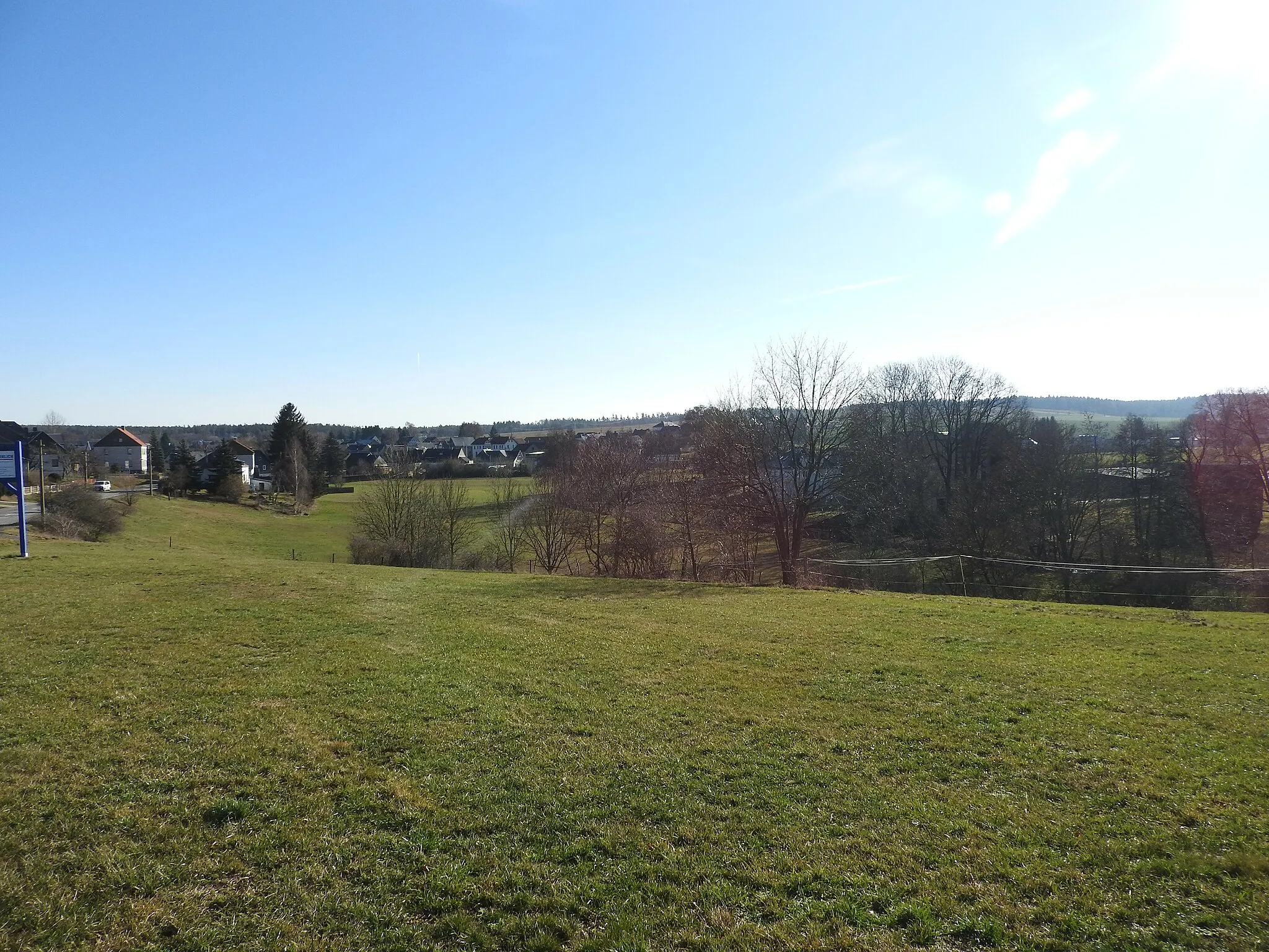 Photo showing: Blick auf Pöllwitz, Thüringen