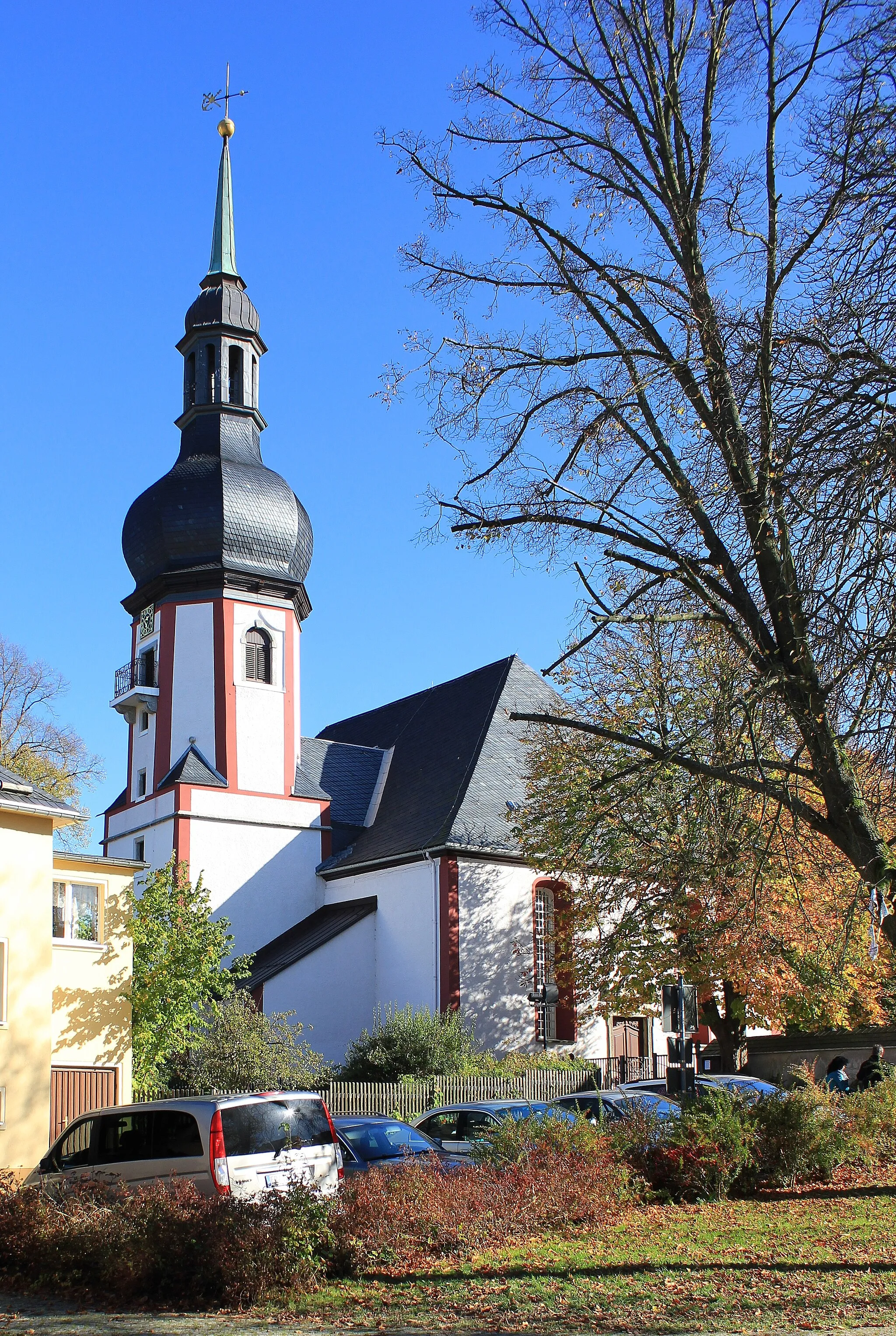 Photo showing: St.Trinitatis-Kirche in Zwönitz, Erzgebirgskreis, Sachsen.