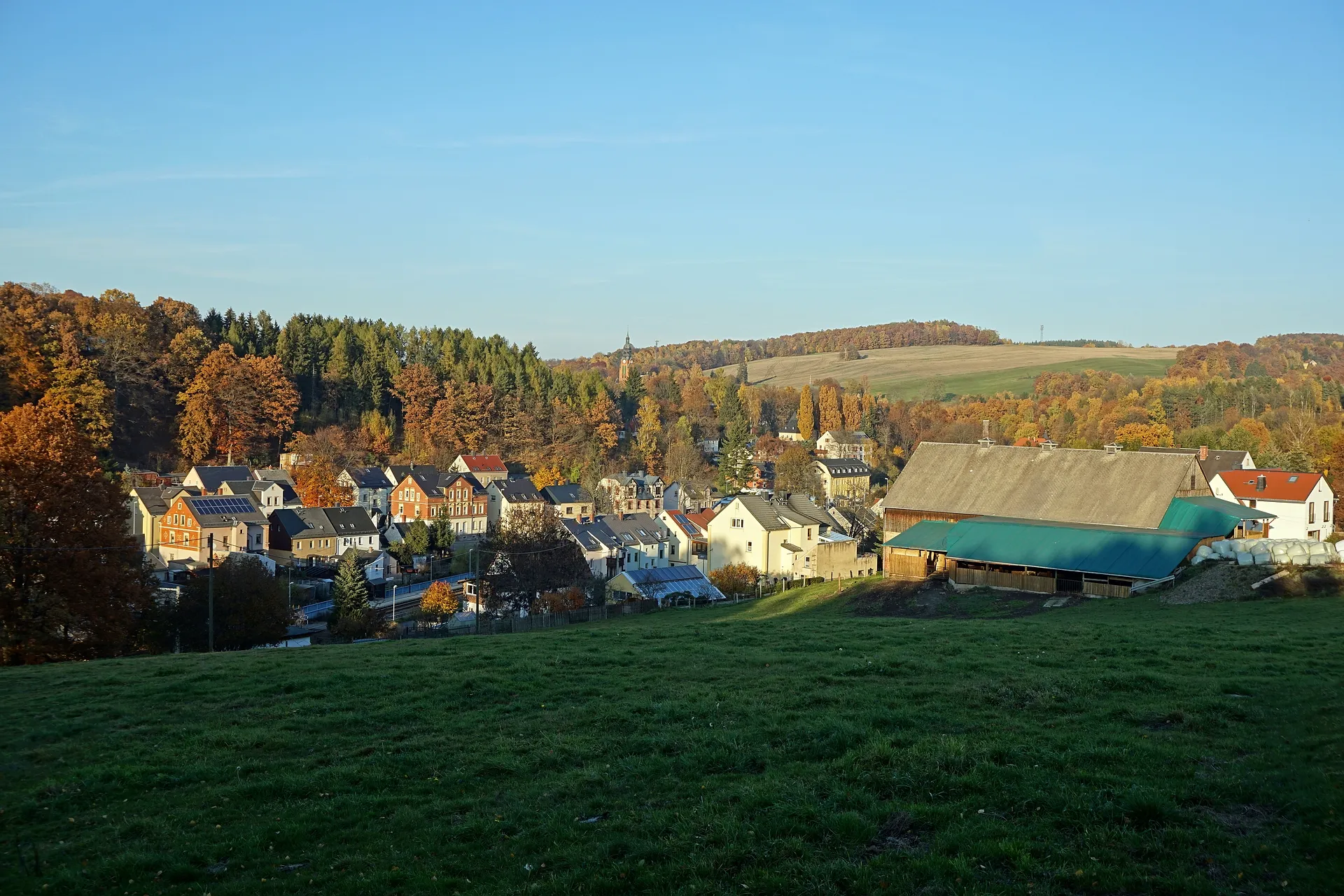 Photo showing: Blick in den Chemnitzer Stadtteil Harthau, 2015