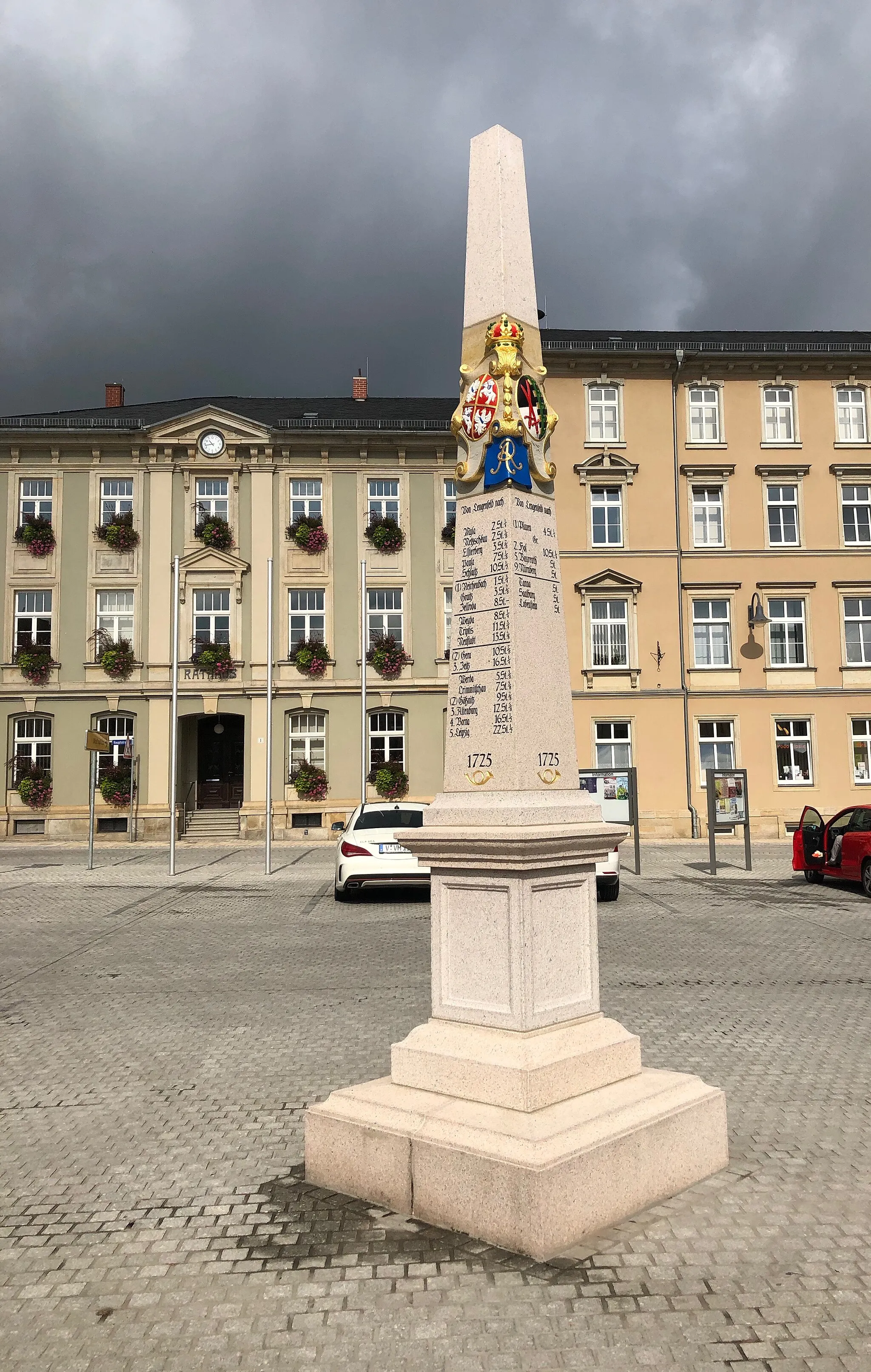 Photo showing: Kursächsische Postmeilensäule Lengenfeld (Vogtland) (2019)