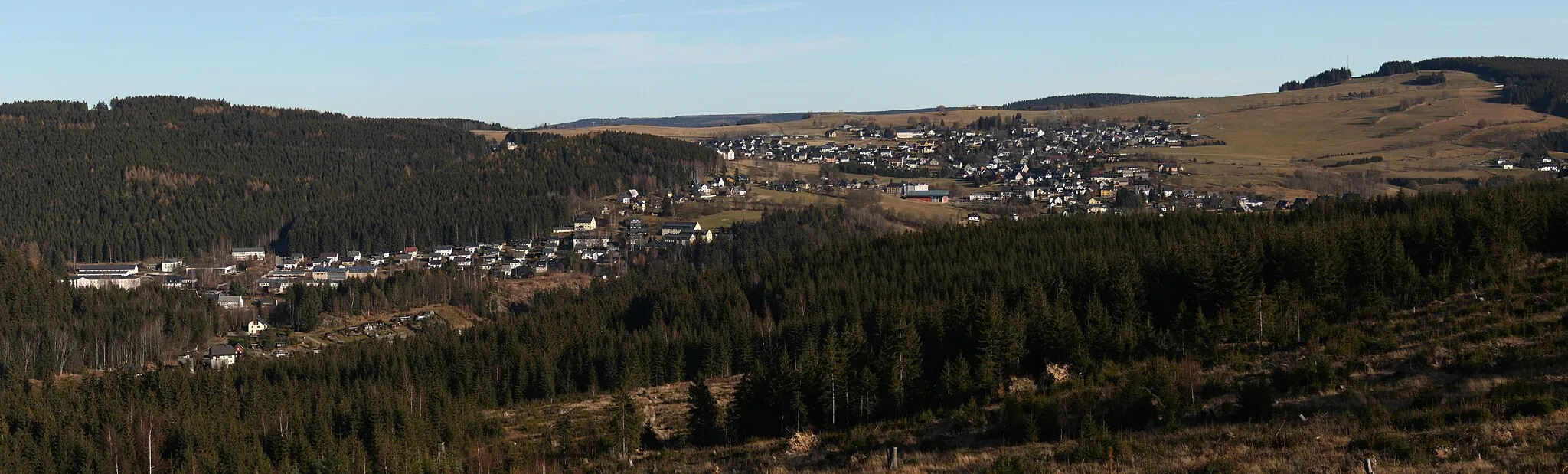 Photo showing: Panoramic view of Breitenbrunn/Erzgeb.