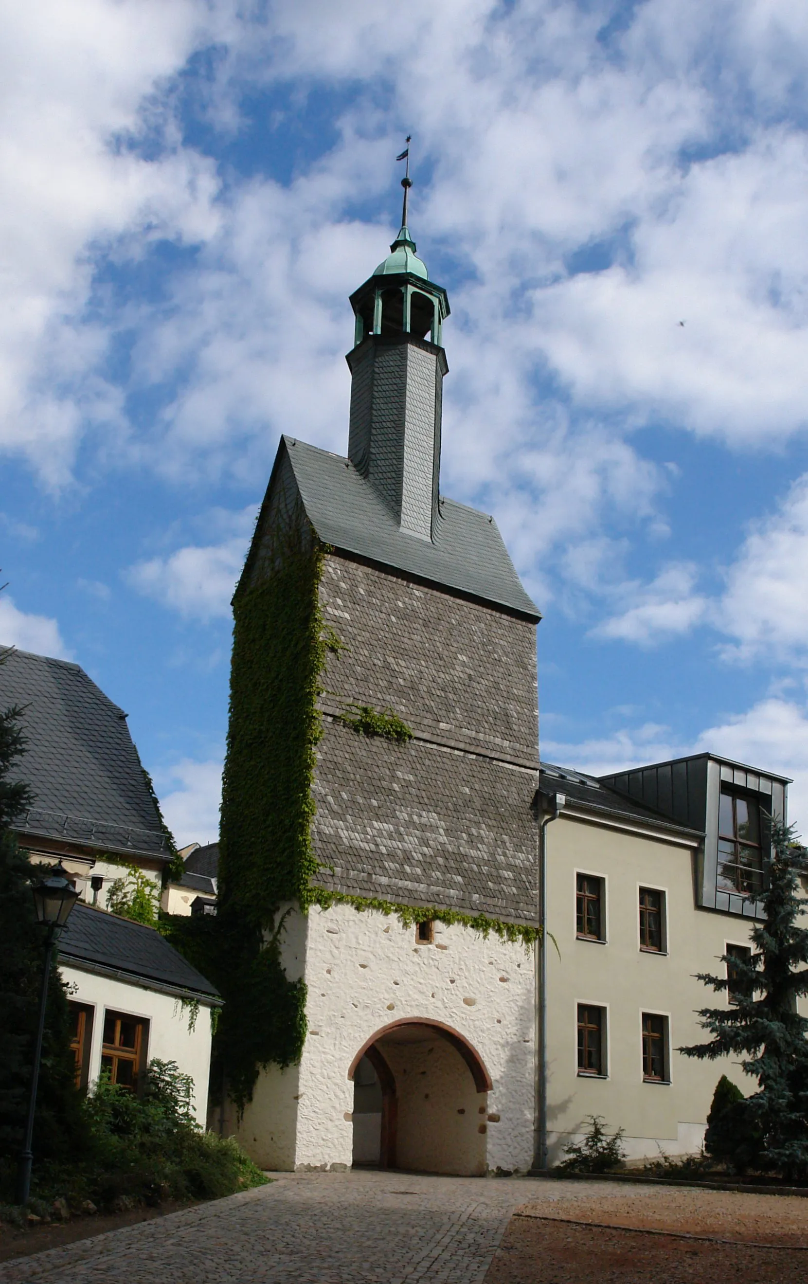 Photo showing: Durchgangstor zur Kirche Burgstädt