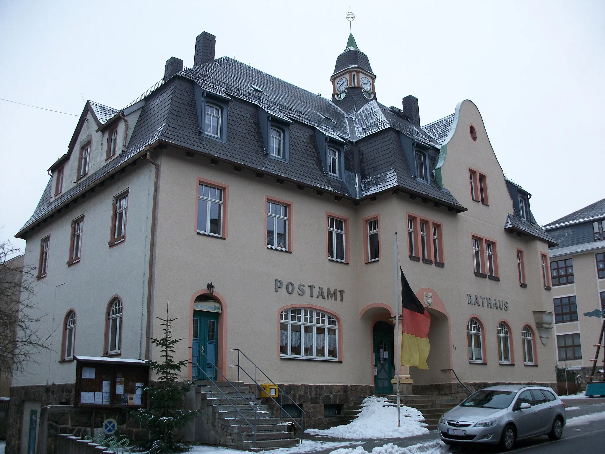 Photo showing: Rathaus Auerbach (Erzgebirge)